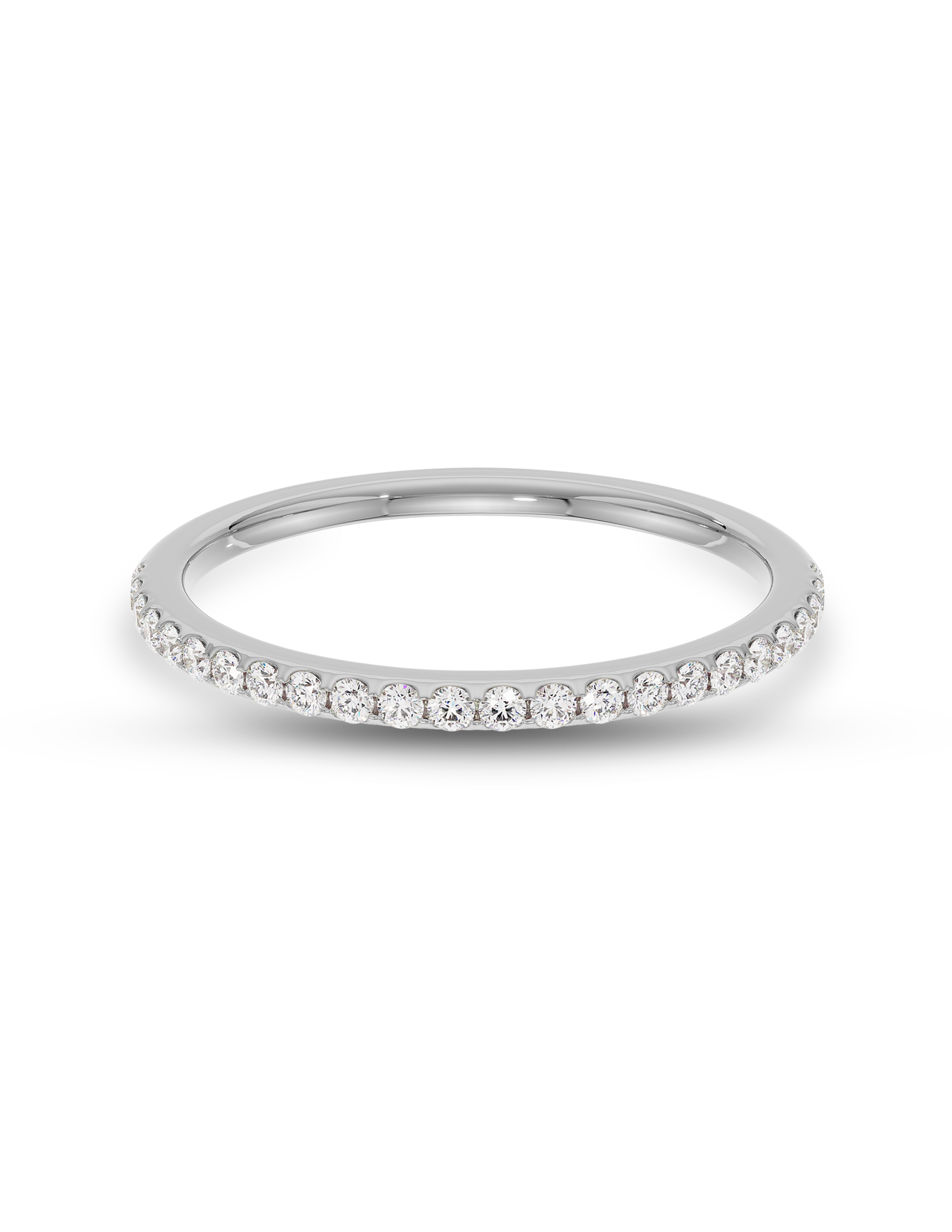 0.10 Carats Moissanite Round Half Eternity Wedding Band