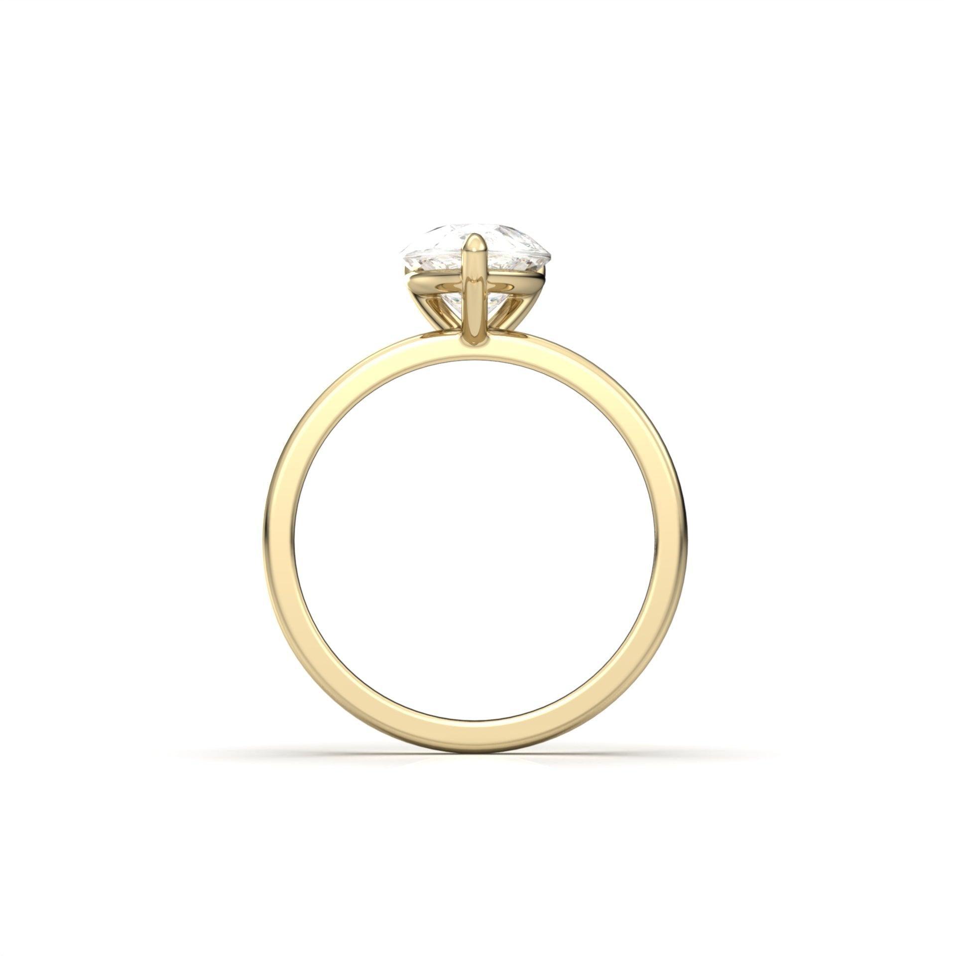 1.75 Carats Pear Shape Moissanite Solitaire Engagement Ring