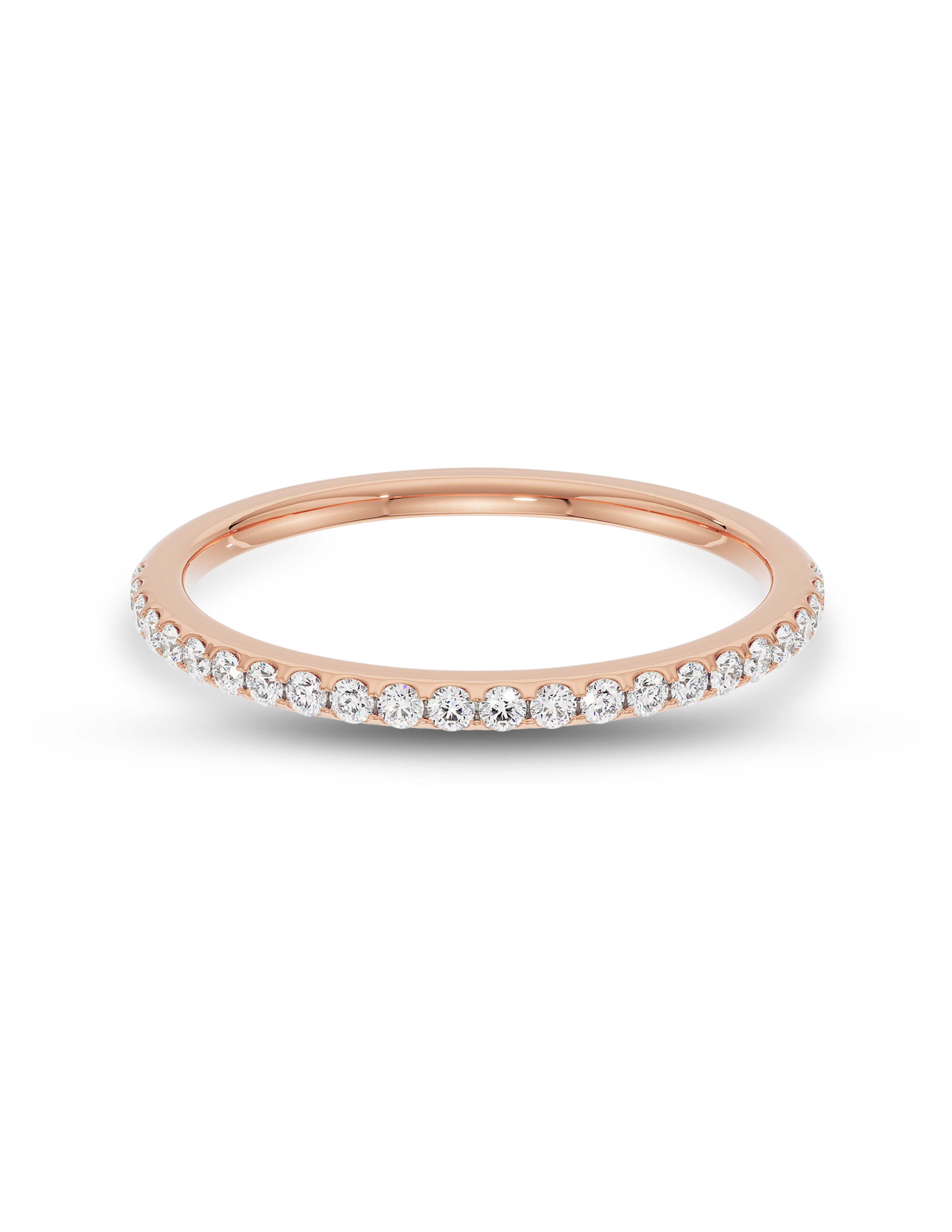0.10 Carats Moissanite Round Half Eternity Wedding Band
