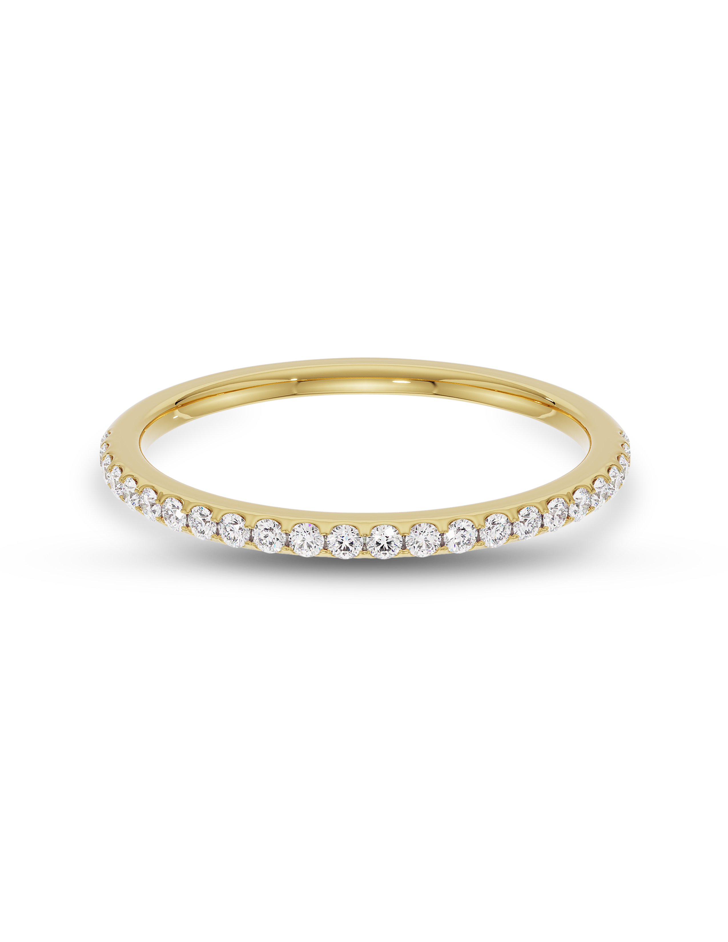 0.10 Carats Moissanite Round Half Eternity Wedding Band