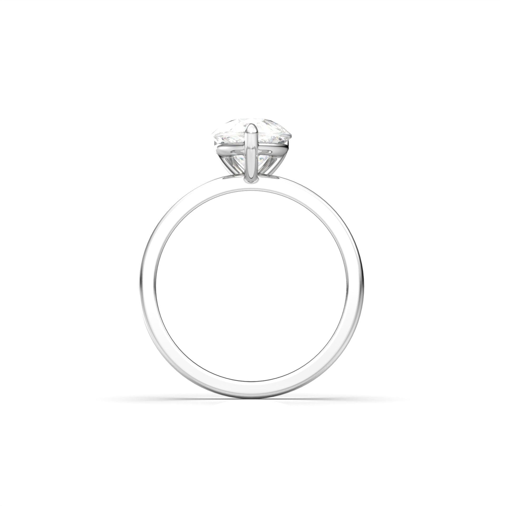 1.75 Carats Pear Shape Moissanite Solitaire Engagement Ring