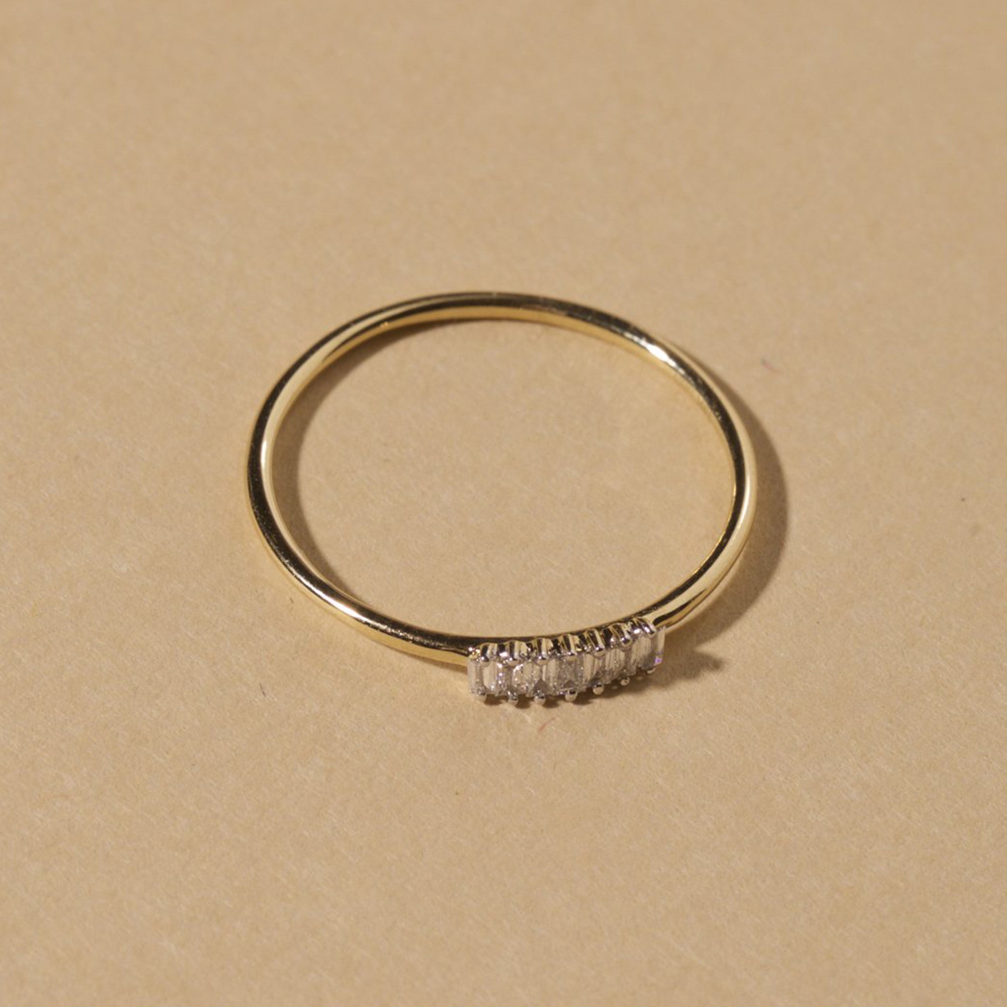 0.07 Carats Lab Grown Diamond Baguette Shape Minimalist Wedding Band