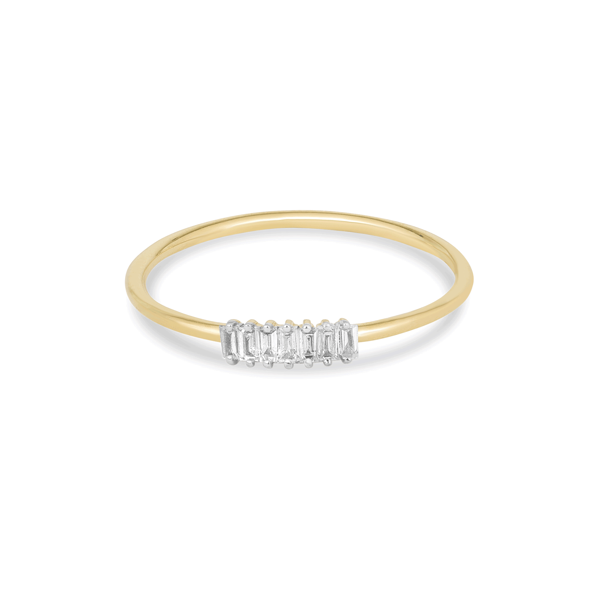0.07 Carats Lab Grown Diamond Baguette Shape Minimalist Wedding Band