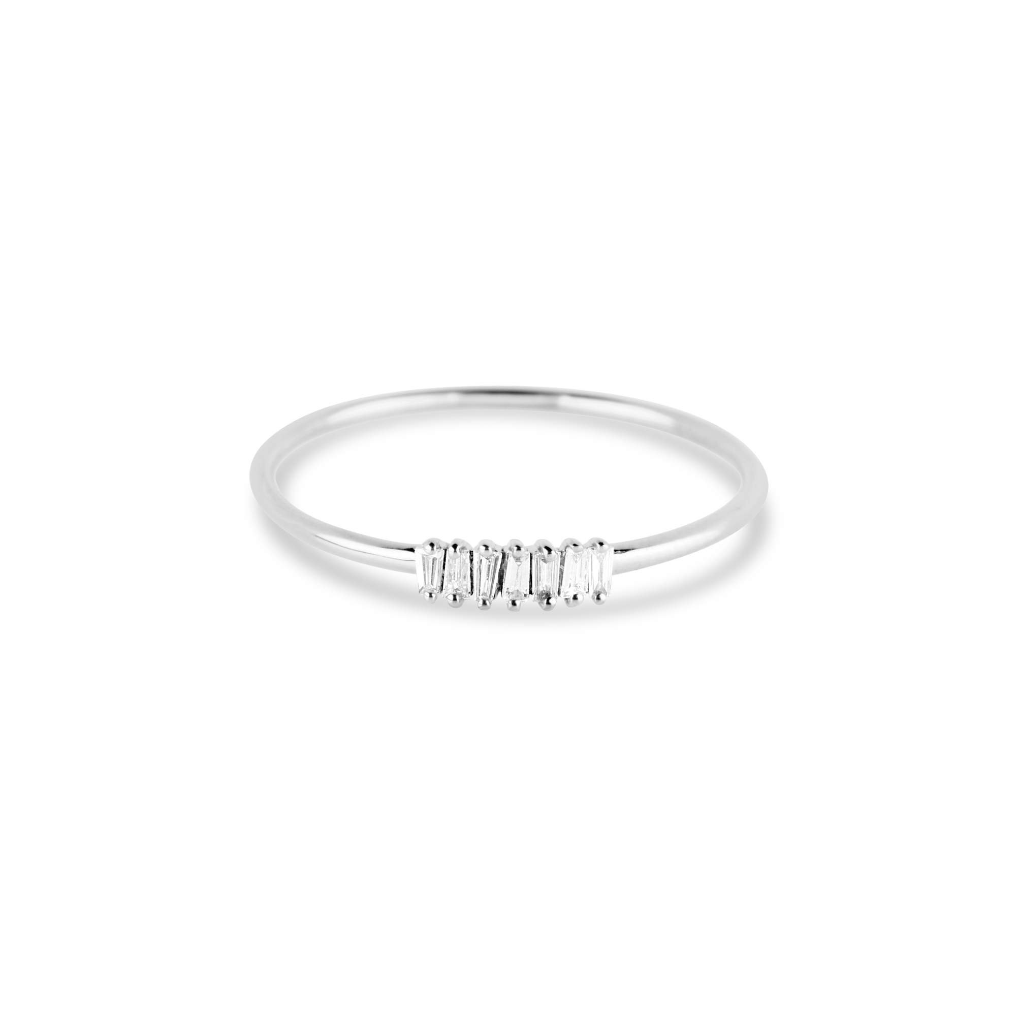 0.07 Carats Lab Grown Diamond Baguette Shape Minimalist Wedding Band