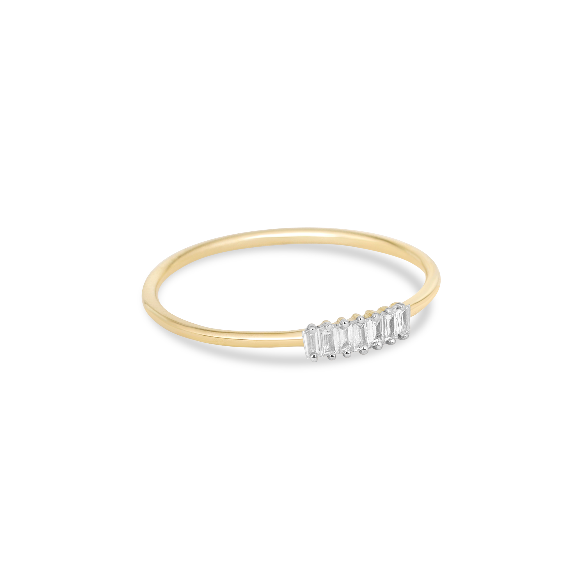 0.07 Carats Lab Grown Diamond Baguette Shape Minimalist Wedding Band