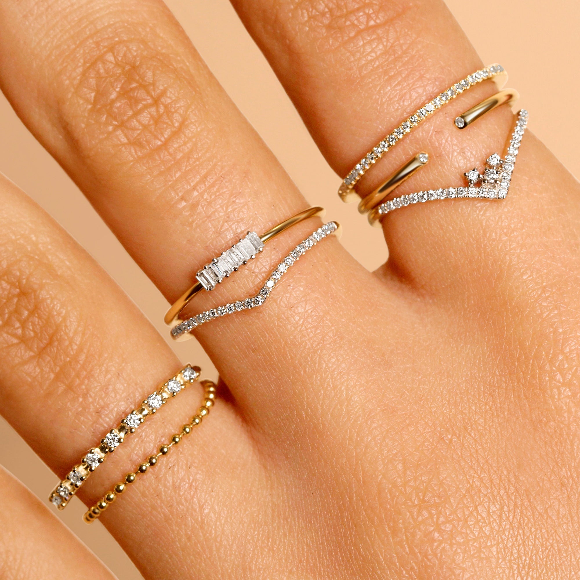 0.07 Carats Lab Grown Diamond Baguette Shape Minimalist Wedding Band