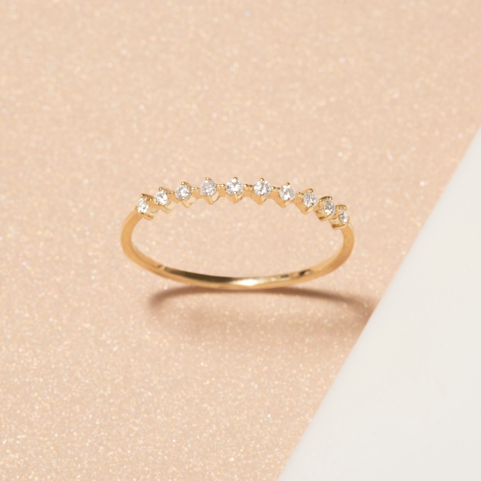 0.20 Carats Lab Grown Diamond Round Shape Half Eternity Wedding Band