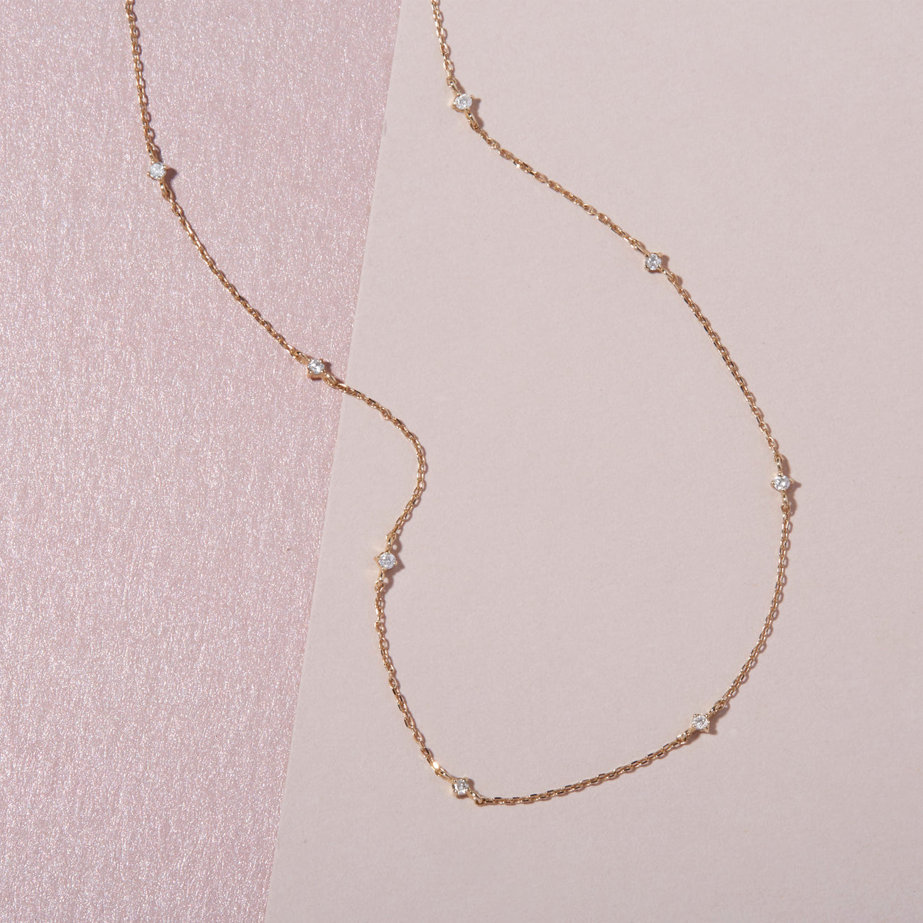 0.15 Carats Round Shape Moissanite Dainty Necklace