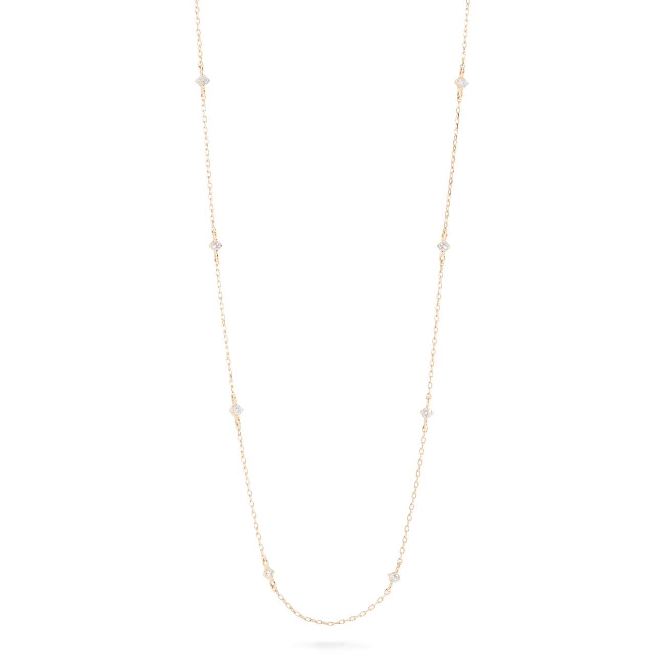 0.15 Carats Round Shape Moissanite Dainty Necklace