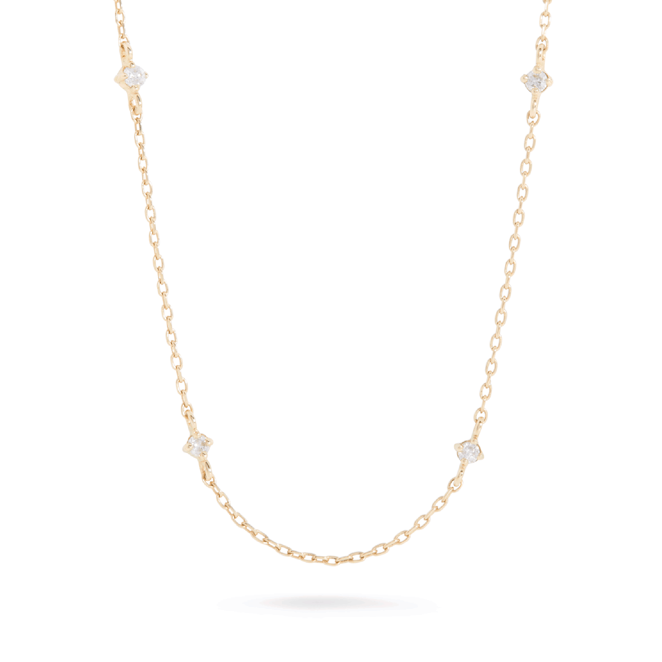 0.15 Carats Round Shape Moissanite Dainty Necklace