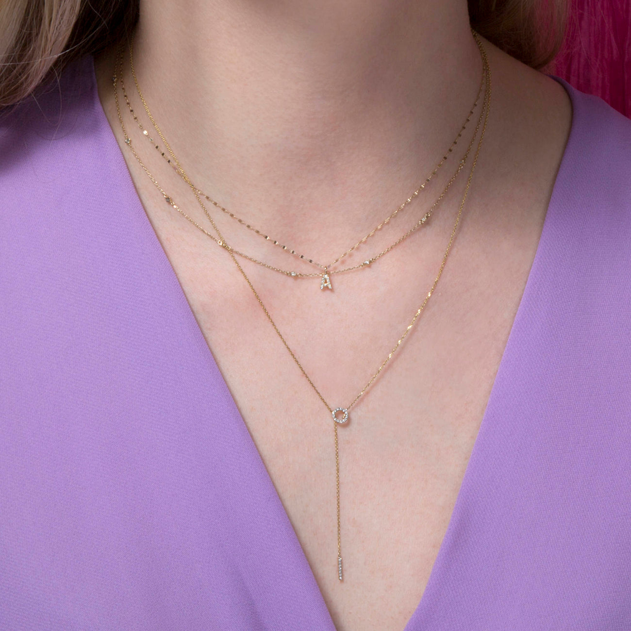 0.15 Carats Round Shape Moissanite Dainty Necklace