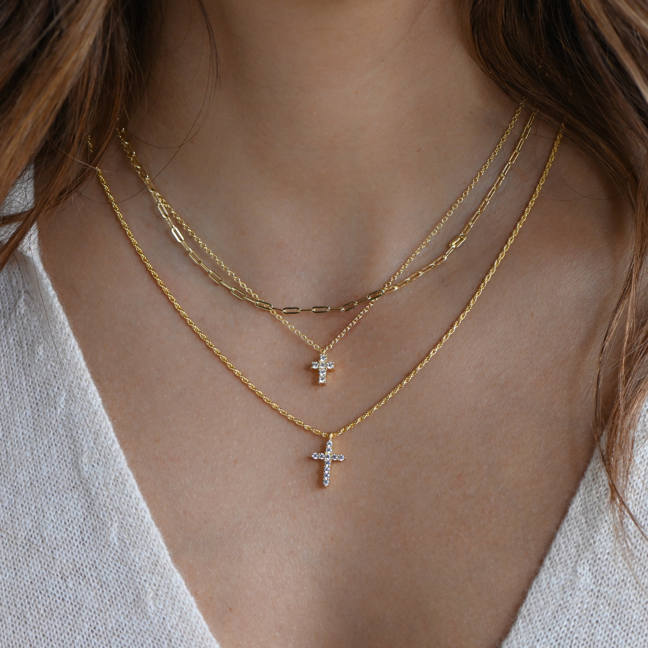 0.35 Carats Round Shape Moissanite Cross Necklace