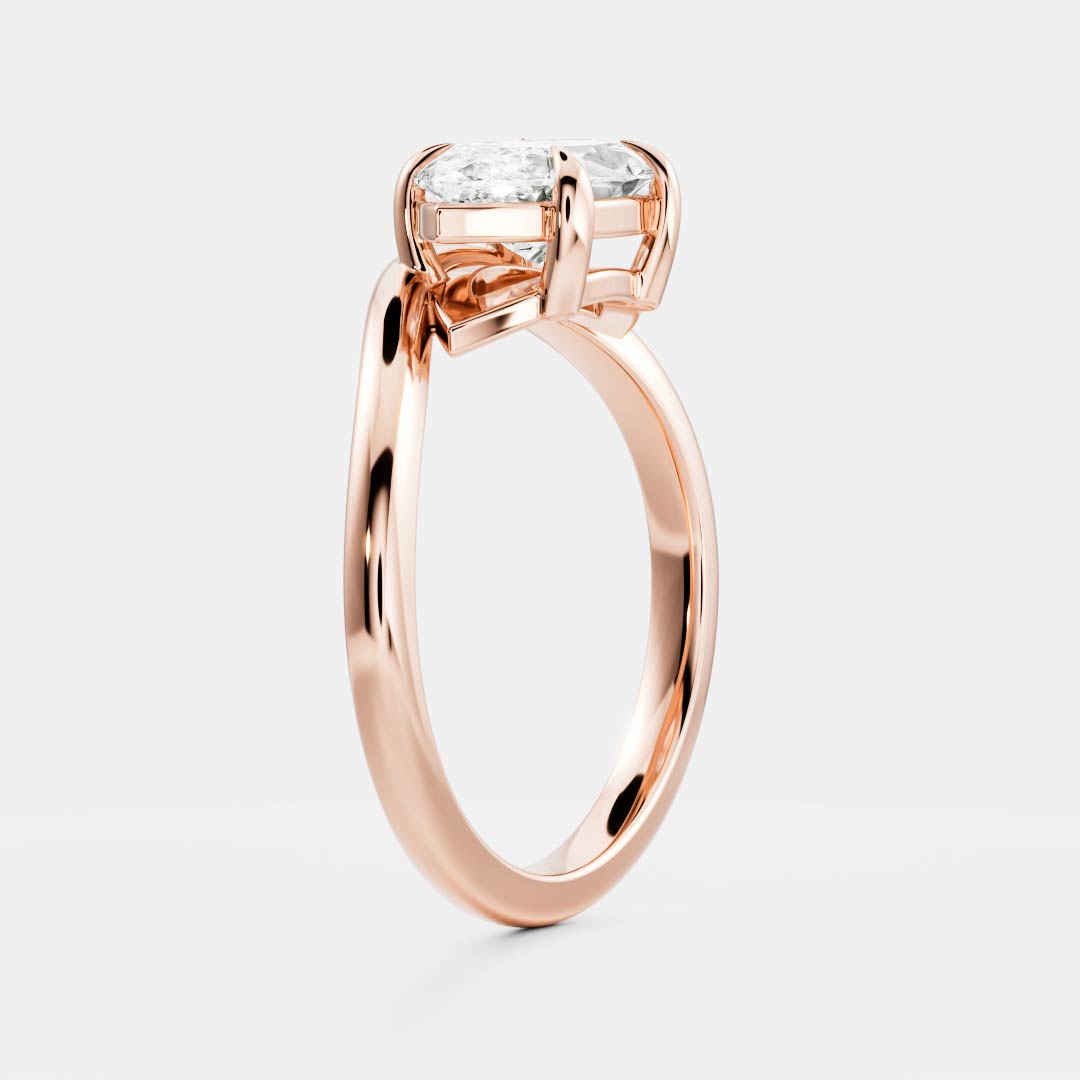 1.20 Carats East-West Marquise Shape Moissanite Curved Solitaire Engagement Ring