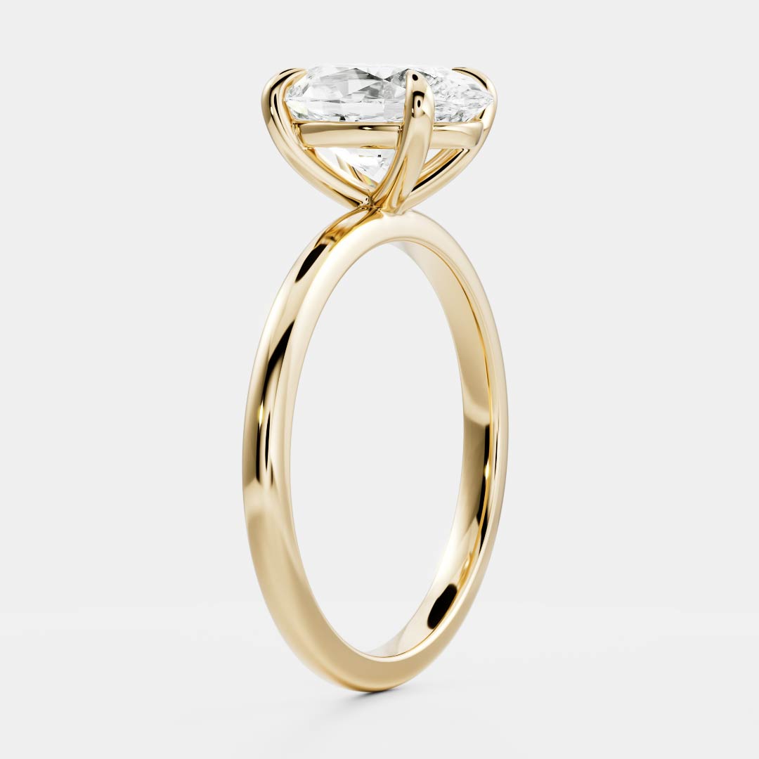 1.3 Carats Oval Shape Solitaire Moissanite Engagement Ring