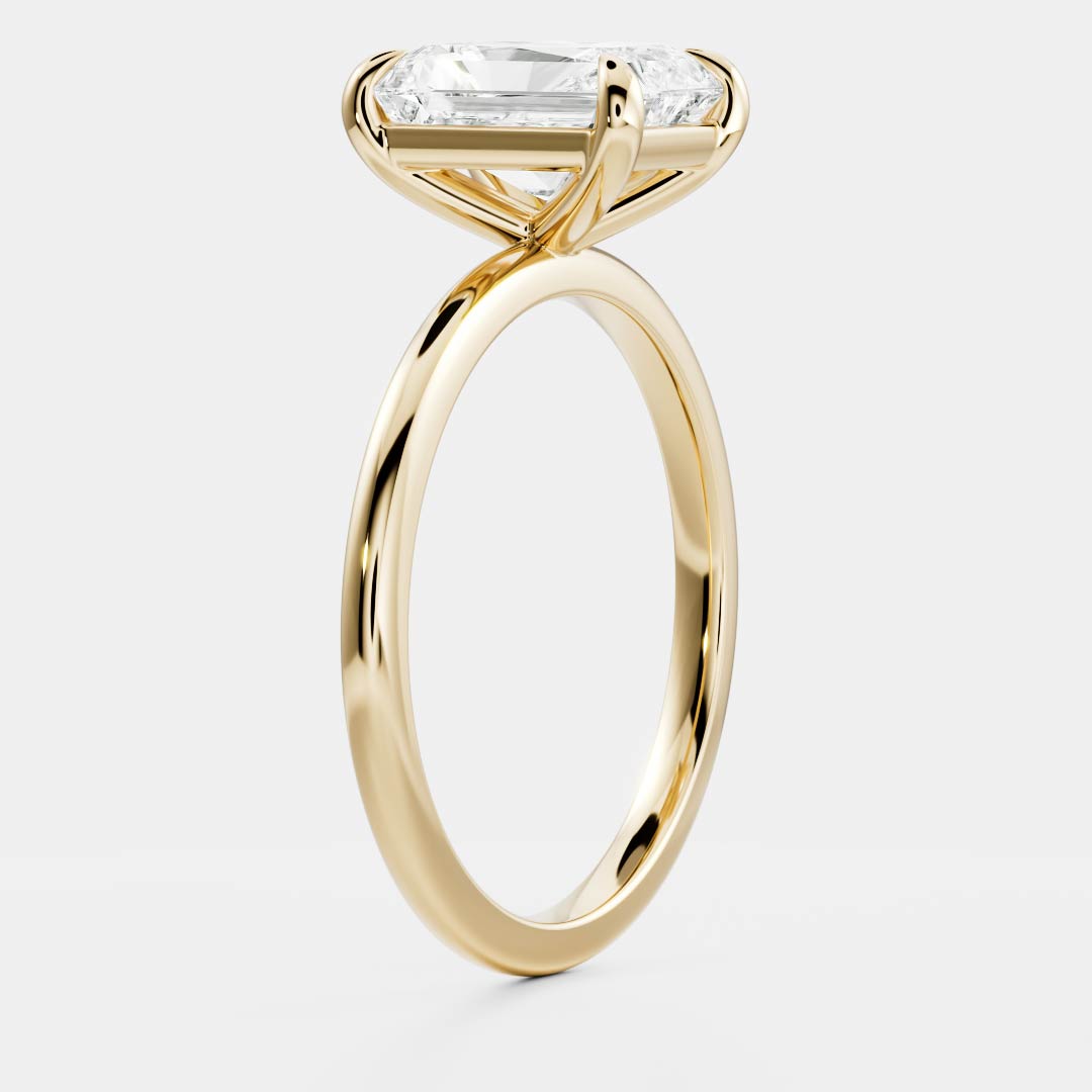 1.7 Carats Radiant Shape Solitaire Moissanite Engagement Ring