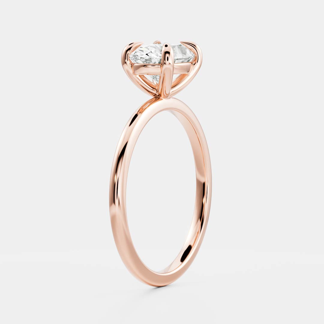 1.30 Carats East-West Oval Shape Moissanite Solitaire Engagement Ring