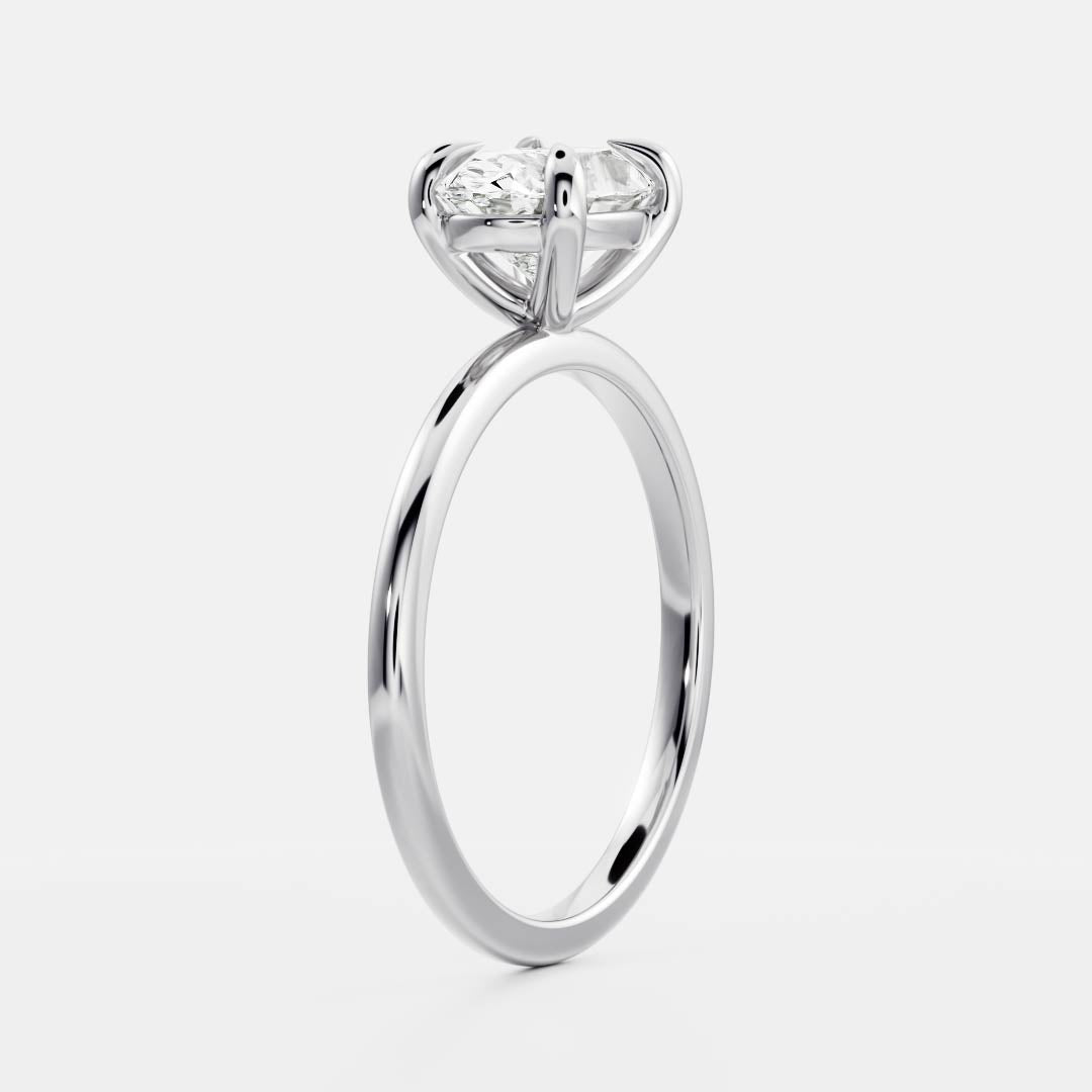 1.30 Carats East-West Oval Shape Moissanite Solitaire Engagement Ring