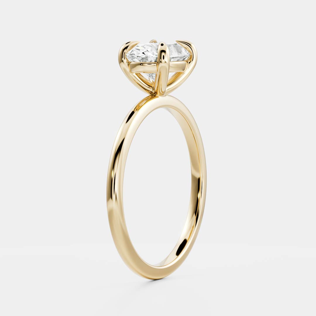 1.30 Carats East-West Oval Shape Moissanite Solitaire Engagement Ring
