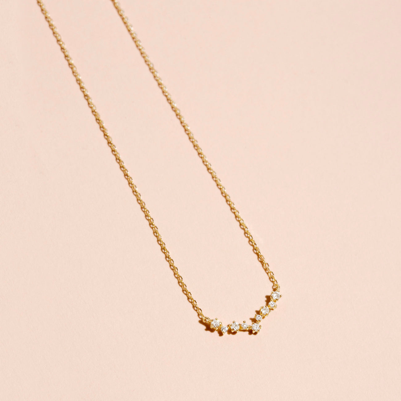 0.04 Carats Round Shape Moissanite Stars Necklace