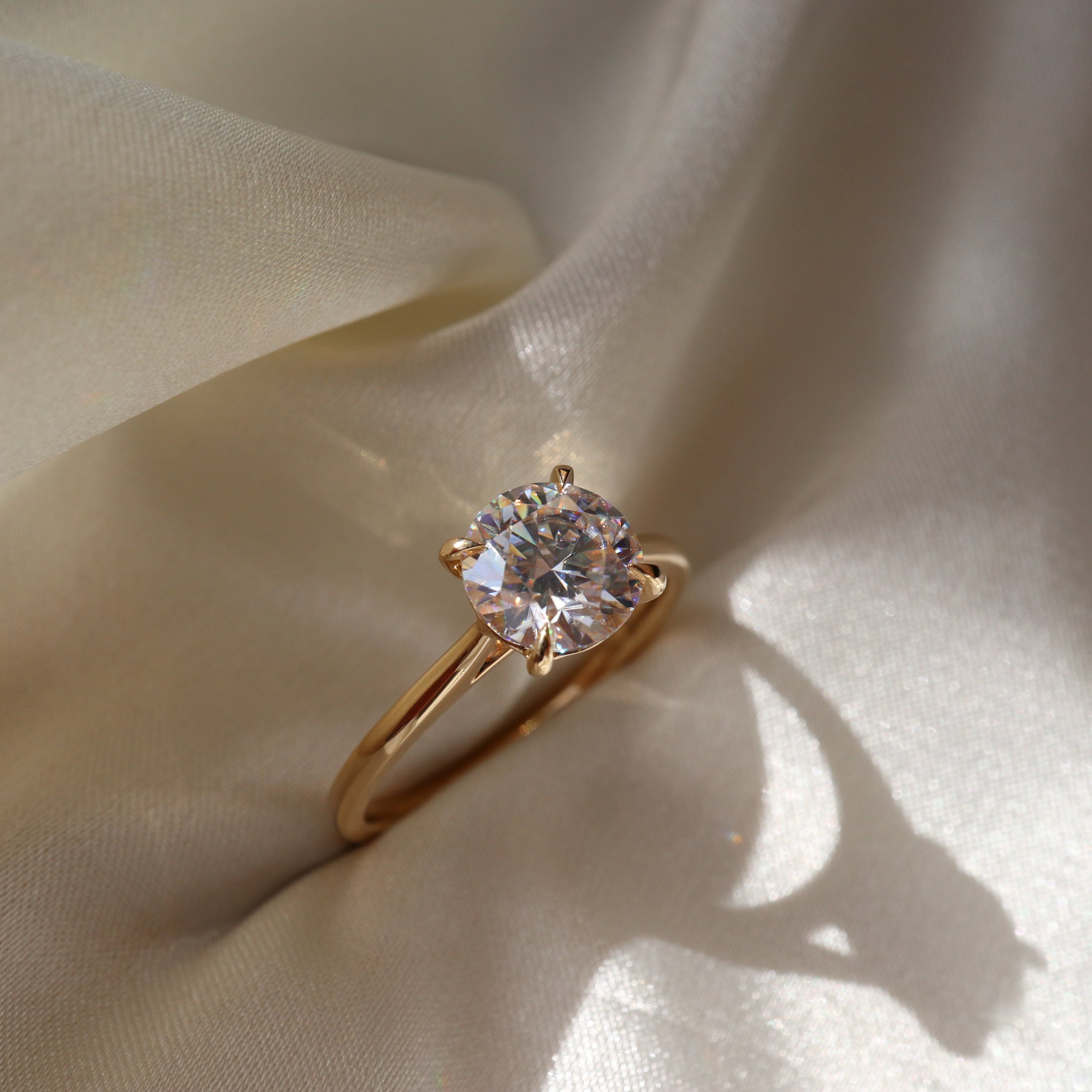 0.80 Carats Round Shape Solitaire Moissanite Engagement Ring