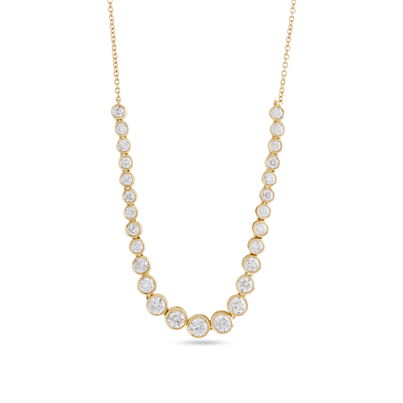 1.76 Carats Round Shape Moissanite Bezel Necklace