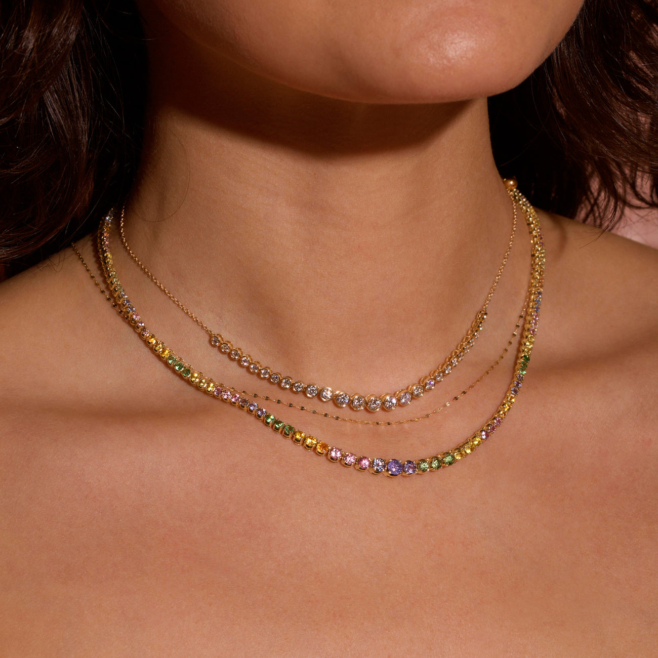 1.76 Carats Round Shape Moissanite Bezel Necklace