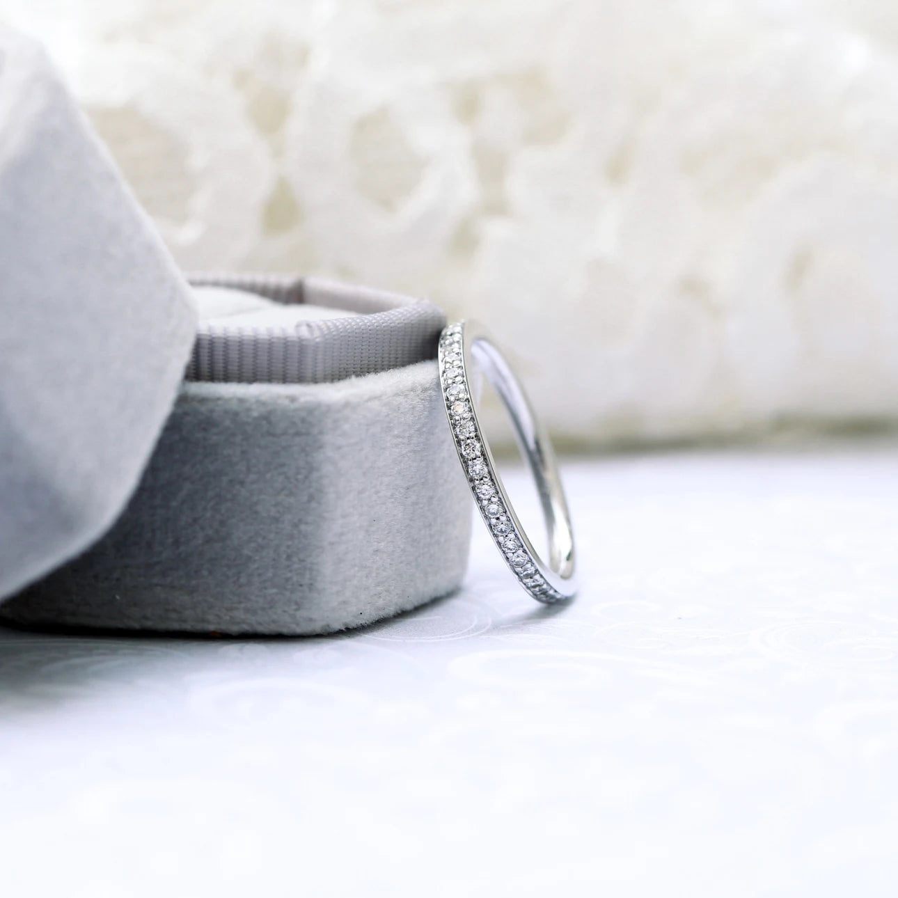 0.55 Carats Lab Grown Diamond Round Shape Full Eternity Wedding Band