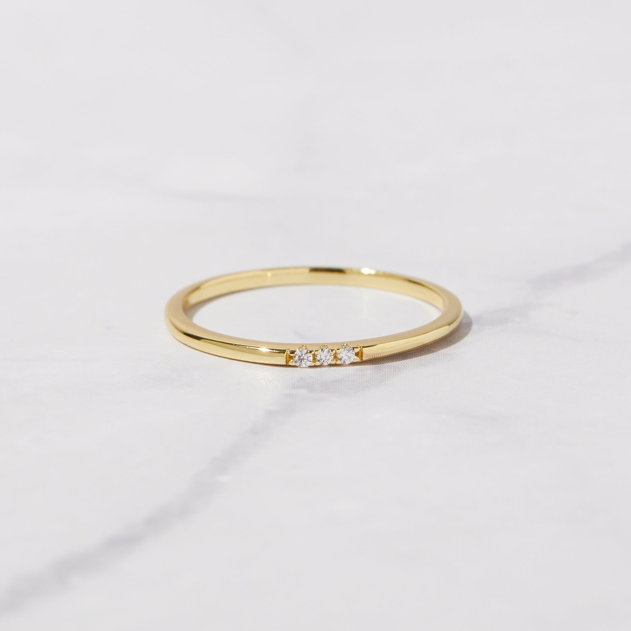 0.08 Carats Moissanite Round Shape Minimalist Wedding Band