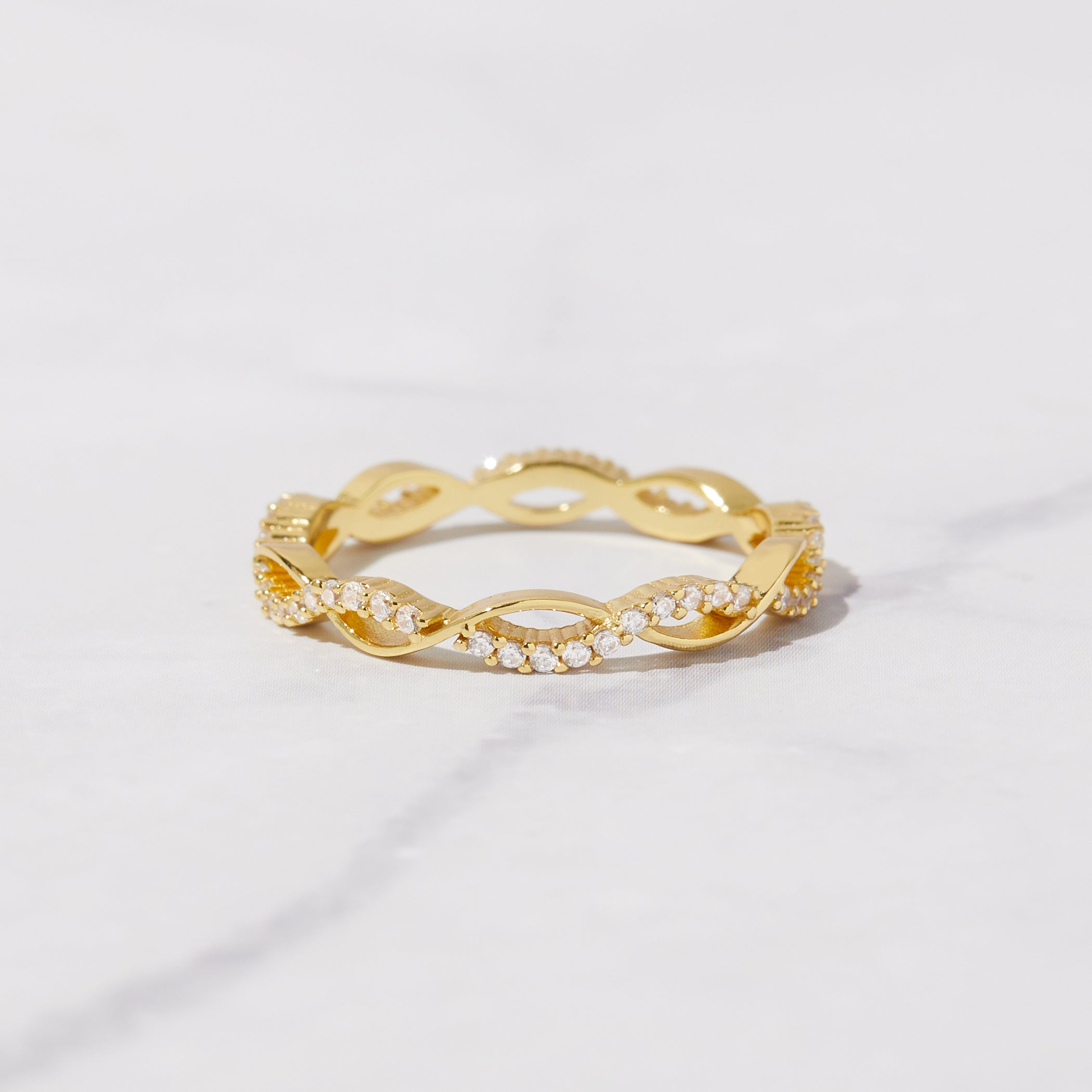 0.40 Carats Moissanite Round Infinity Style Wedding Band