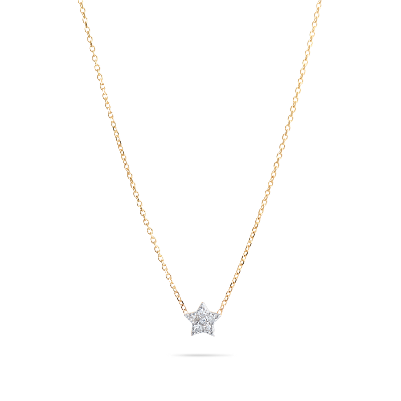 0.05 Carats Round Shape Moissanite Star Necklace