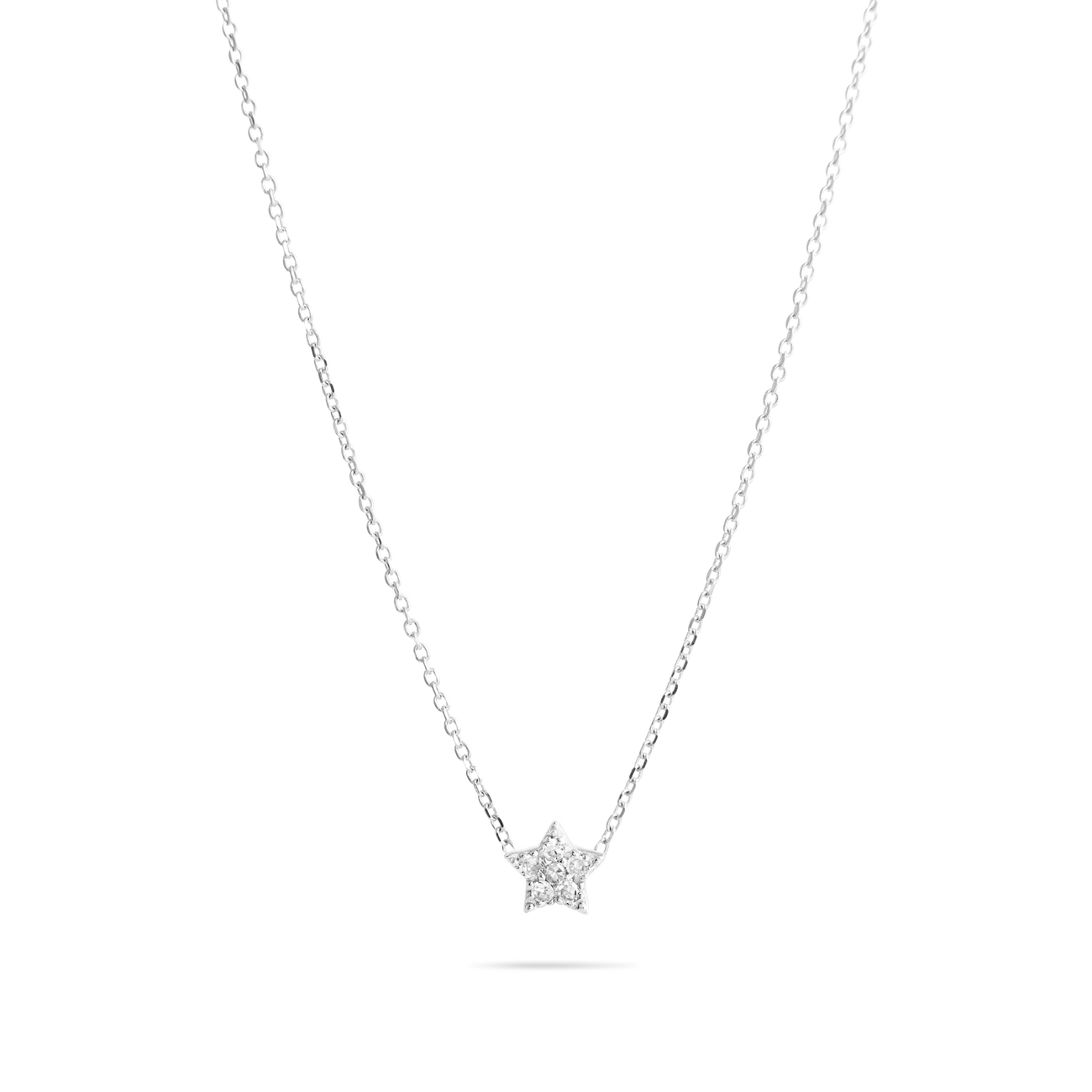 0.05 Carats Round Shape Moissanite Star Necklace