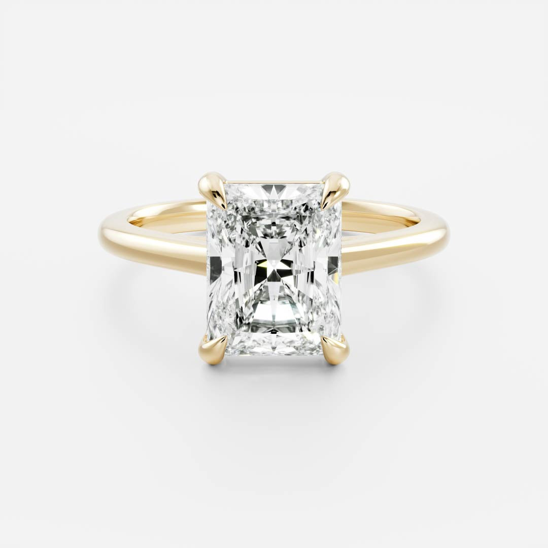 2.0 Carats Radiant Shape Solitaire Moissanite Engagement Ring