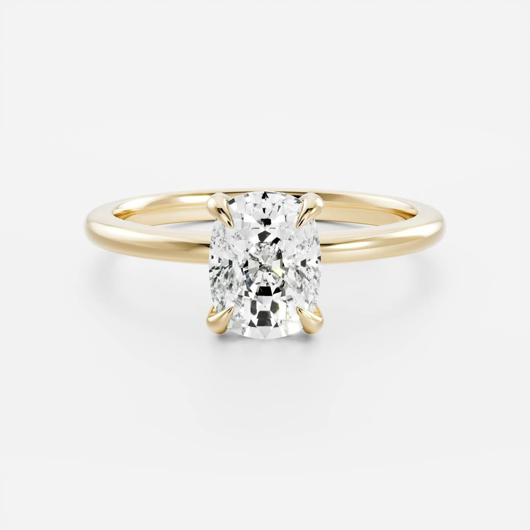 1.0 Carats Cushion Shape Solitaire Moissanite Engagement Ring