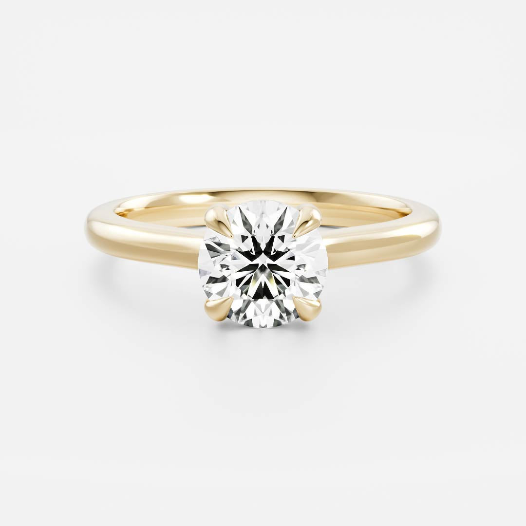 0.80 Carats Round Shape Solitaire Moissanite Engagement Ring