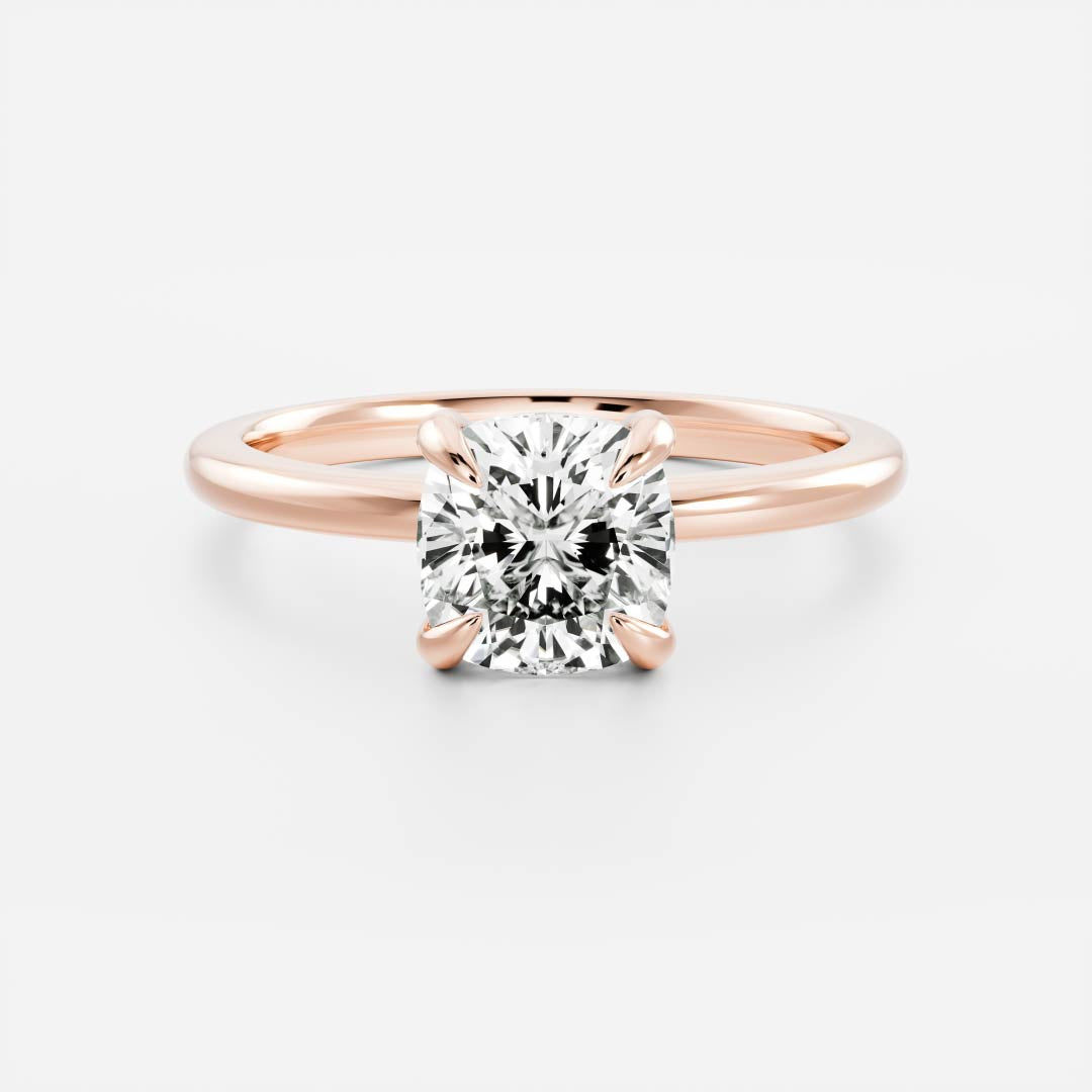 0.70 Carats Cushion Shape Moissanite Solitaire Engagement Ring