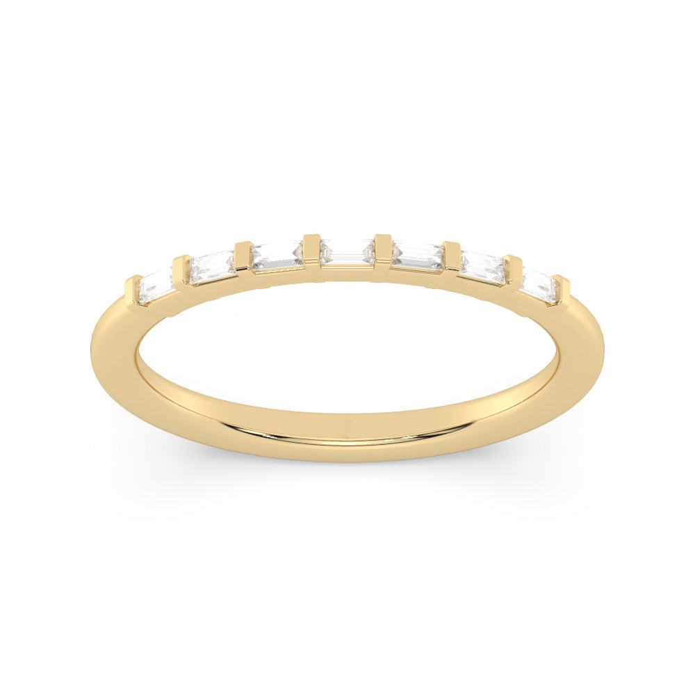 0.18 Carats Lab Grown Diamond Baguette Shape Bar Setting Wedding Band