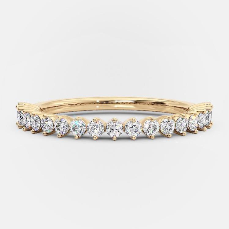 0.30 Carats Lab Grown Diamond Round Shape Half Eternity Wedding Band