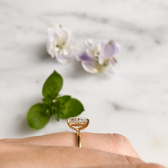 1.64 Carats Radiant Shape Moissanite Solitaire Engagement Ring