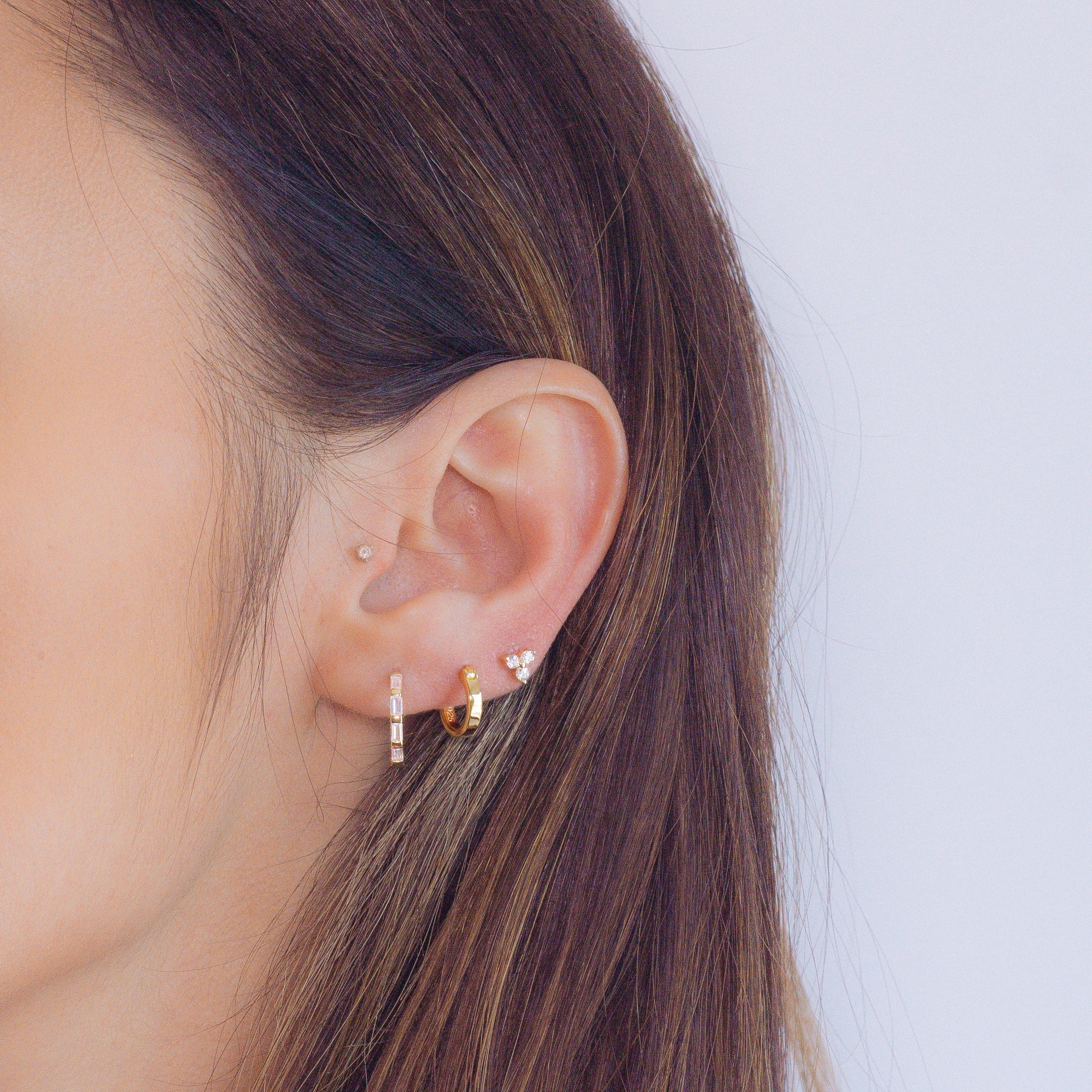 0.40 TCW Baguette Shape Moissanite Hoop Earrings