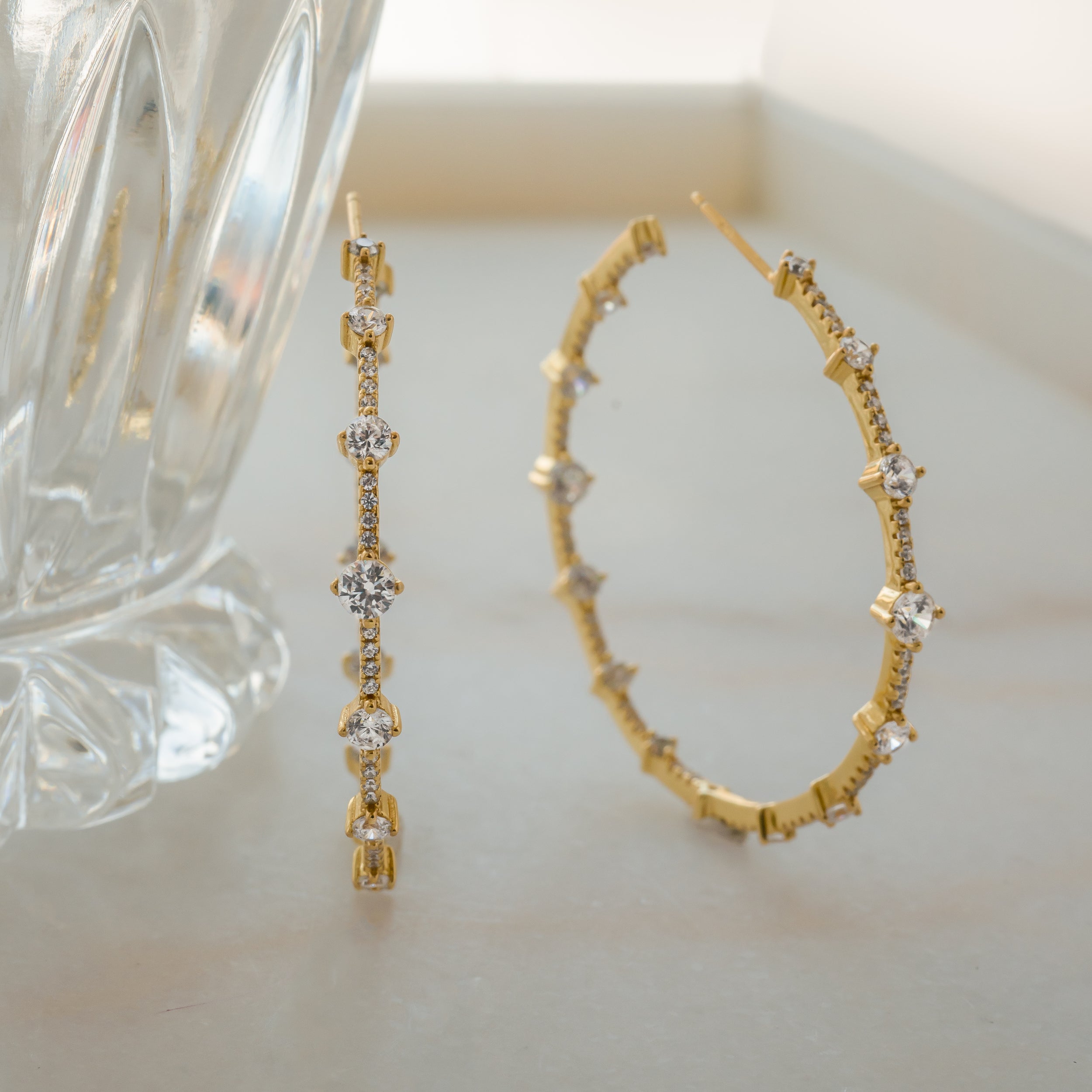 1.20 TCW Round Shape Moissanite Diamond Hoops Earrings