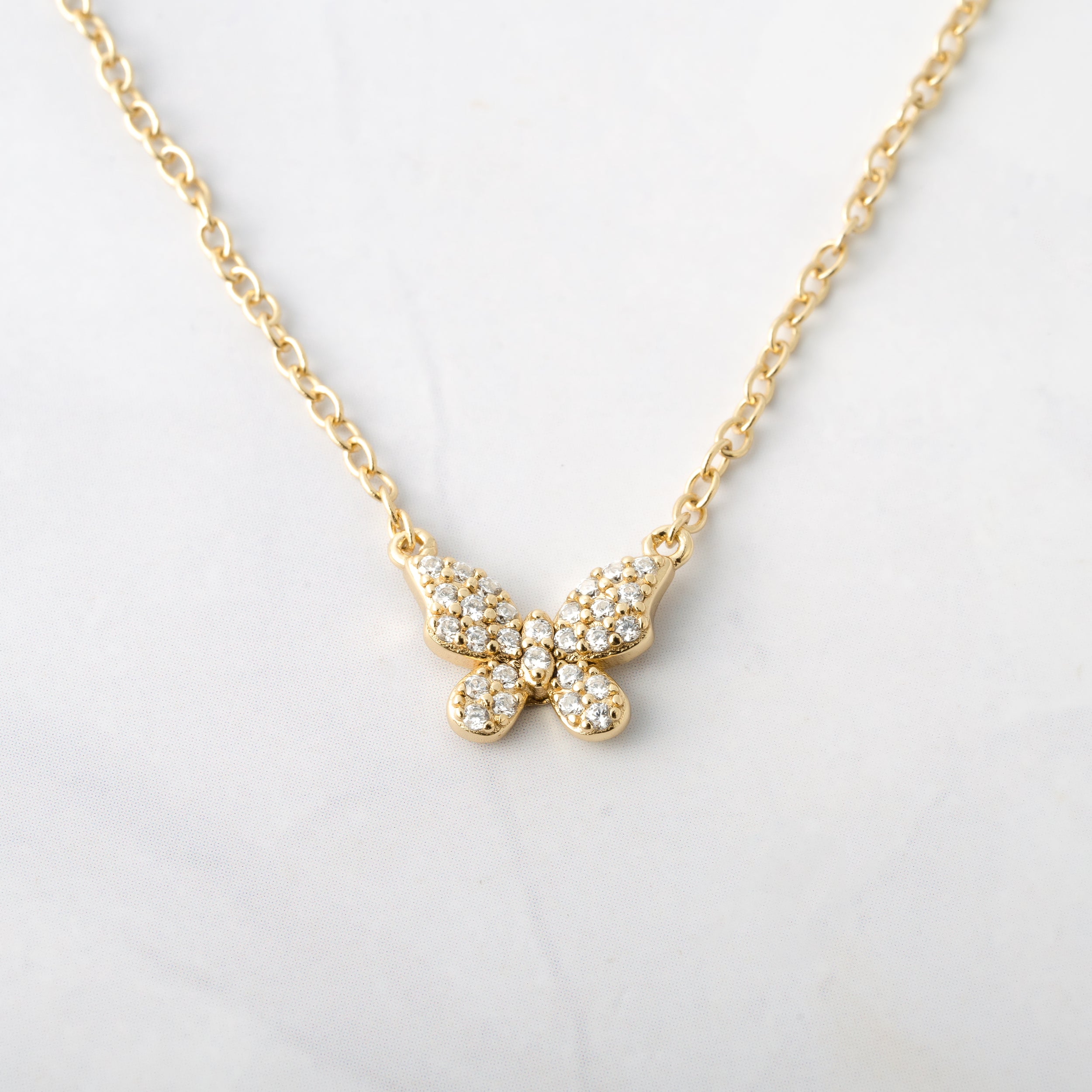 1.0 Carats Round Shape Moissanite Butterfly Necklace