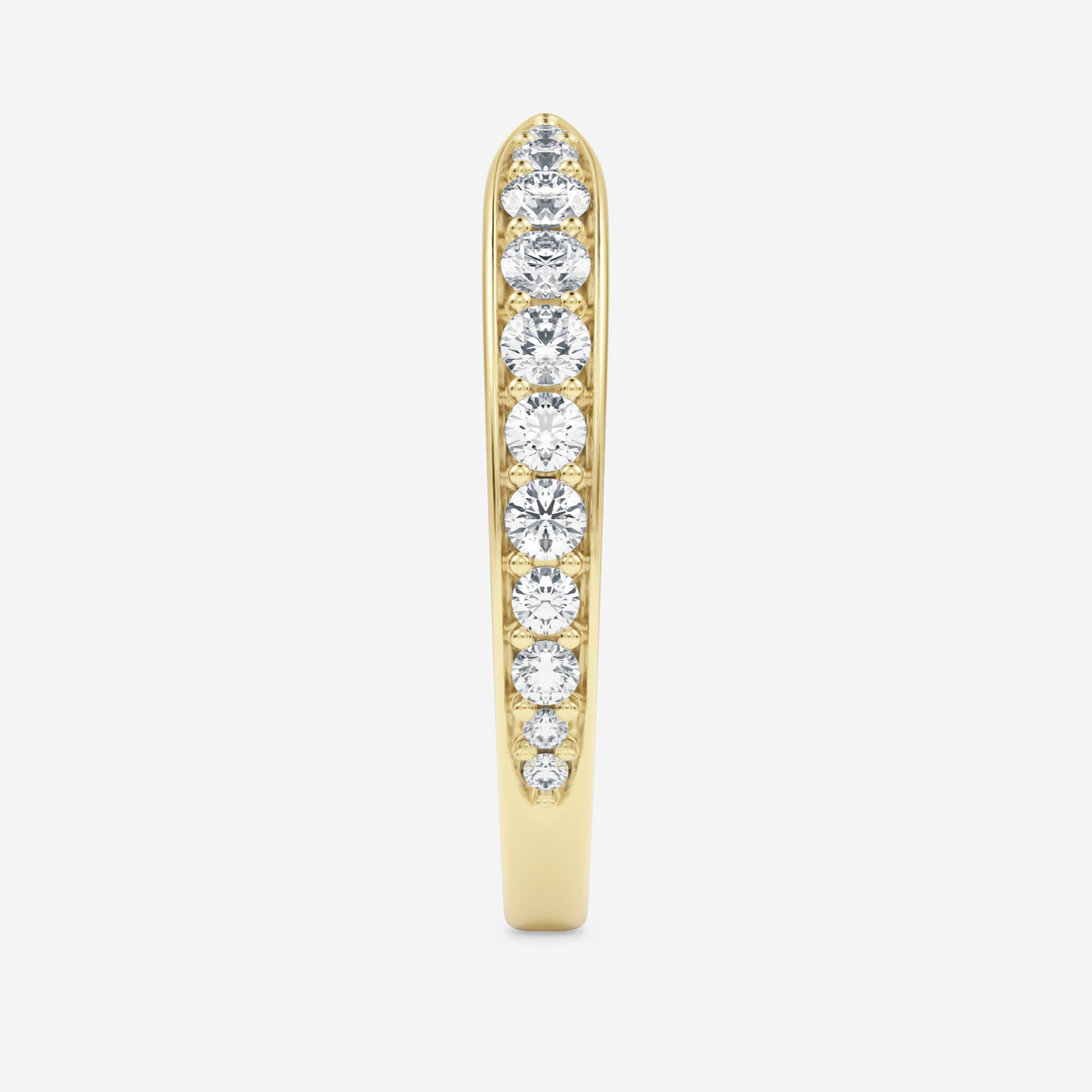 0.20 Carats Moissanite Round Shape Open Wedding Band