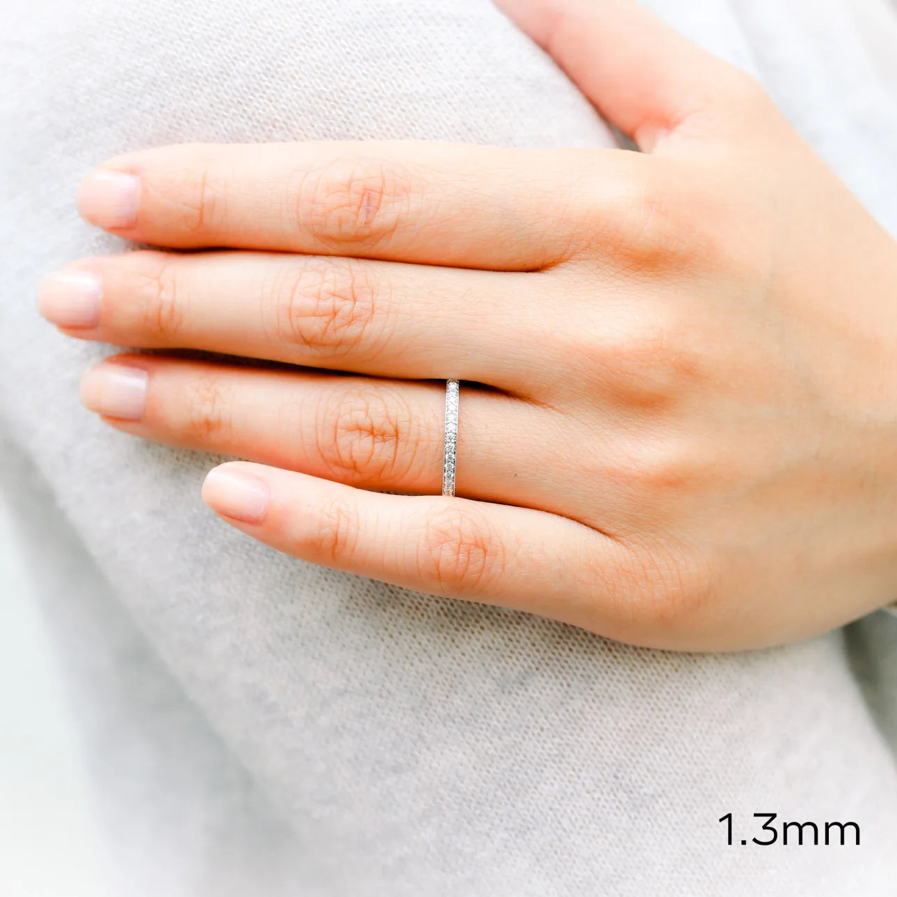 0.55 Carats Lab Grown Diamond Round Shape Full Eternity Wedding Band