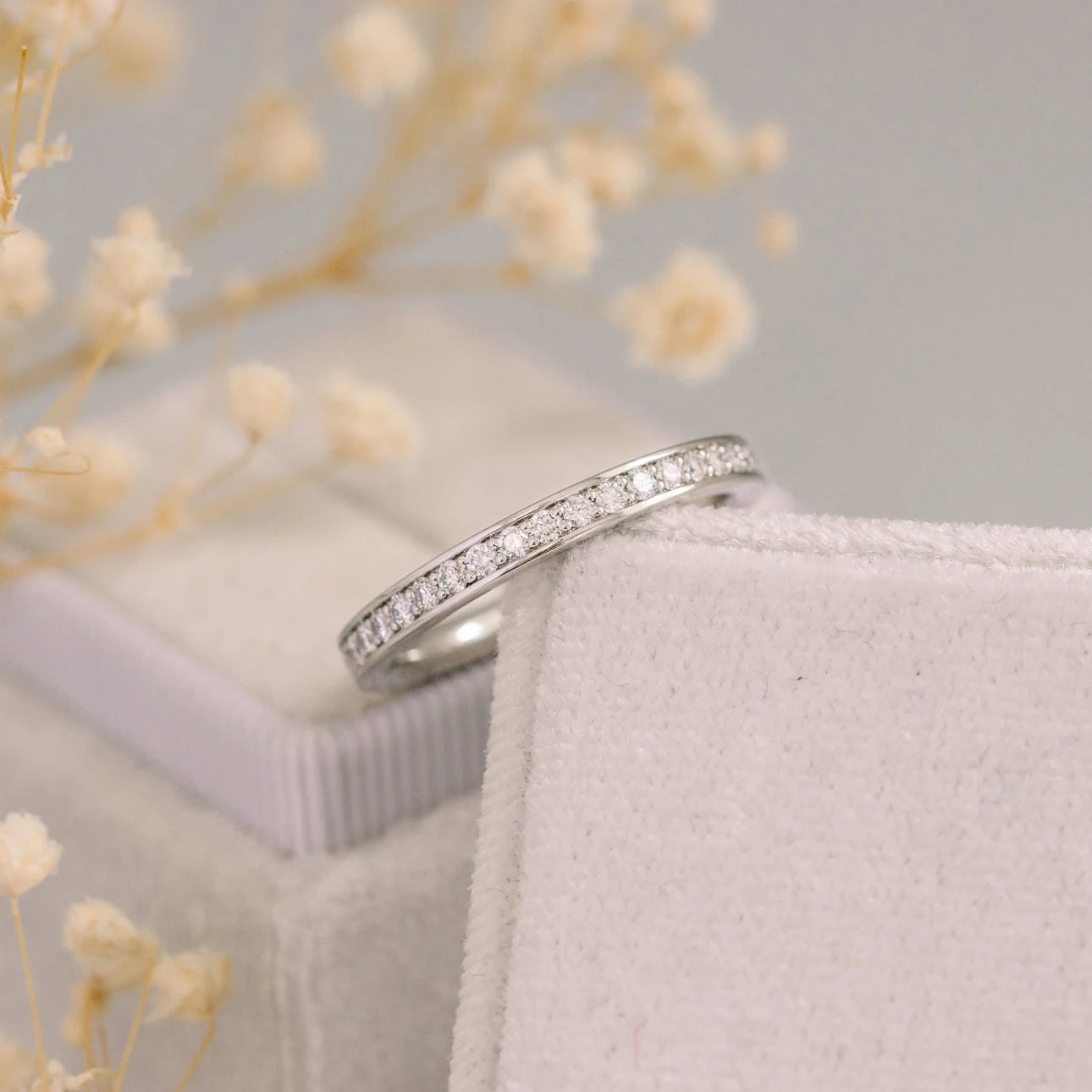 0.55 Carats Lab Grown Diamond Round Shape Full Eternity Wedding Band
