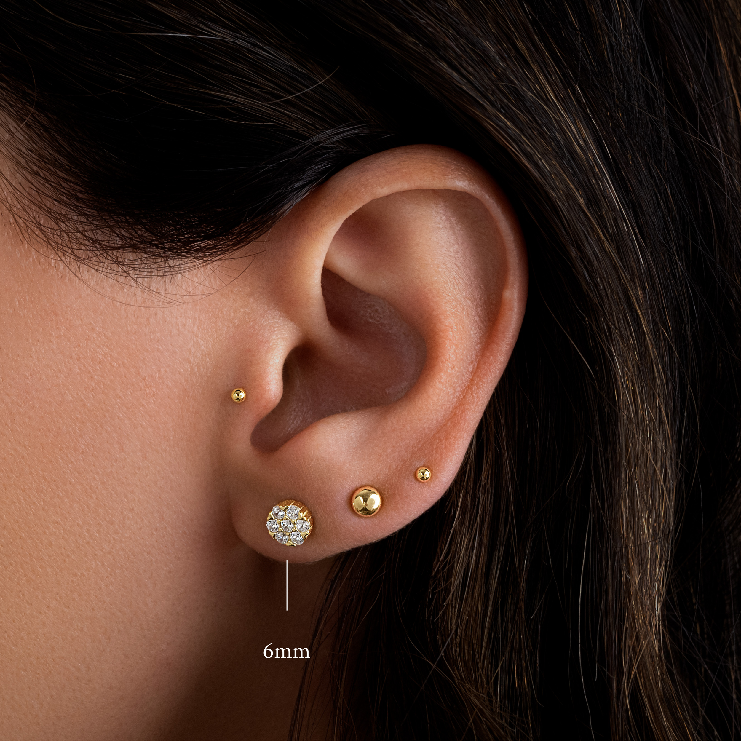 0.30 TCW Round Shape Moissanite Cluster Stud Earrings