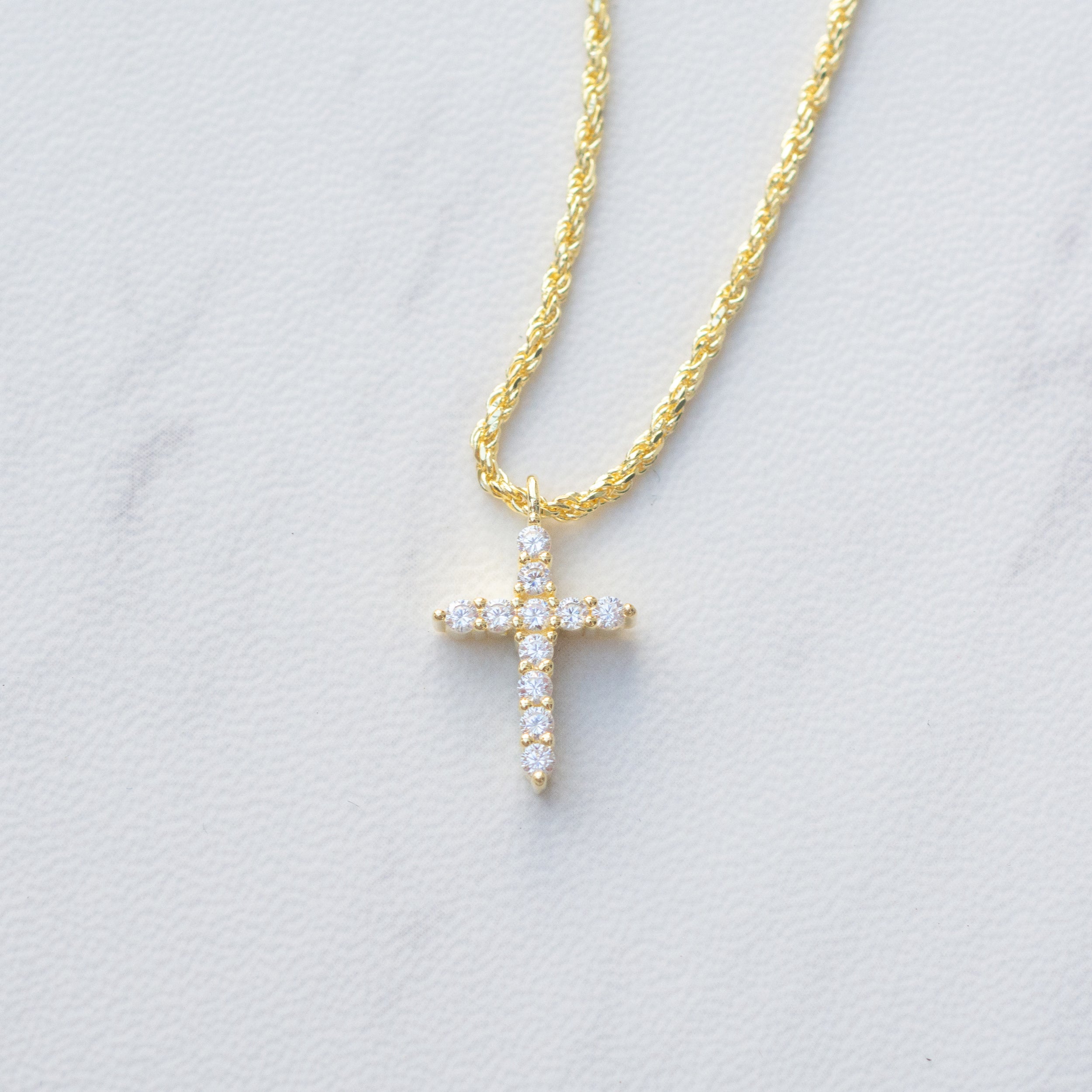 0.30 Carats Round Shape Moissanite Cross Pendant Necklace