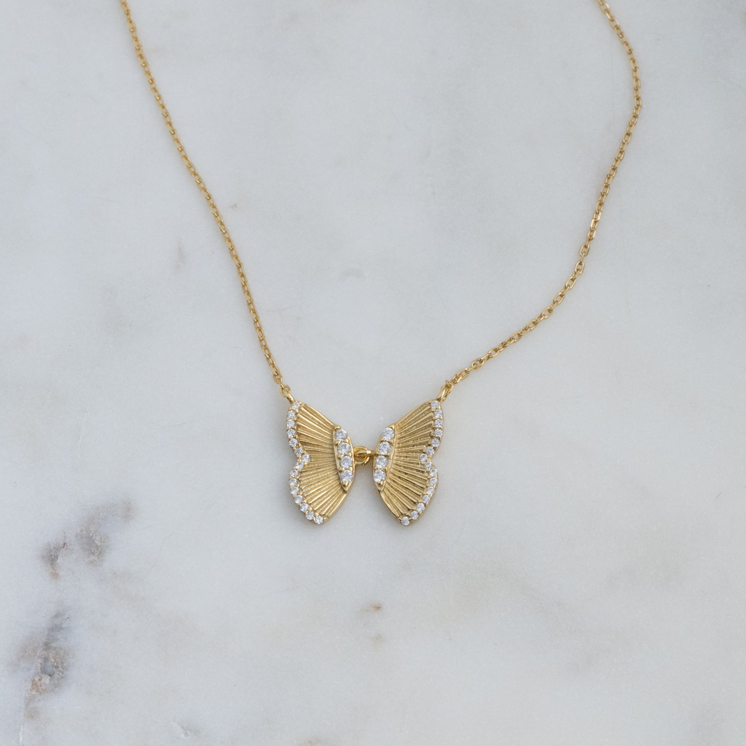 0.40 Carats Round Shape Moissanite Butterfly Necklace