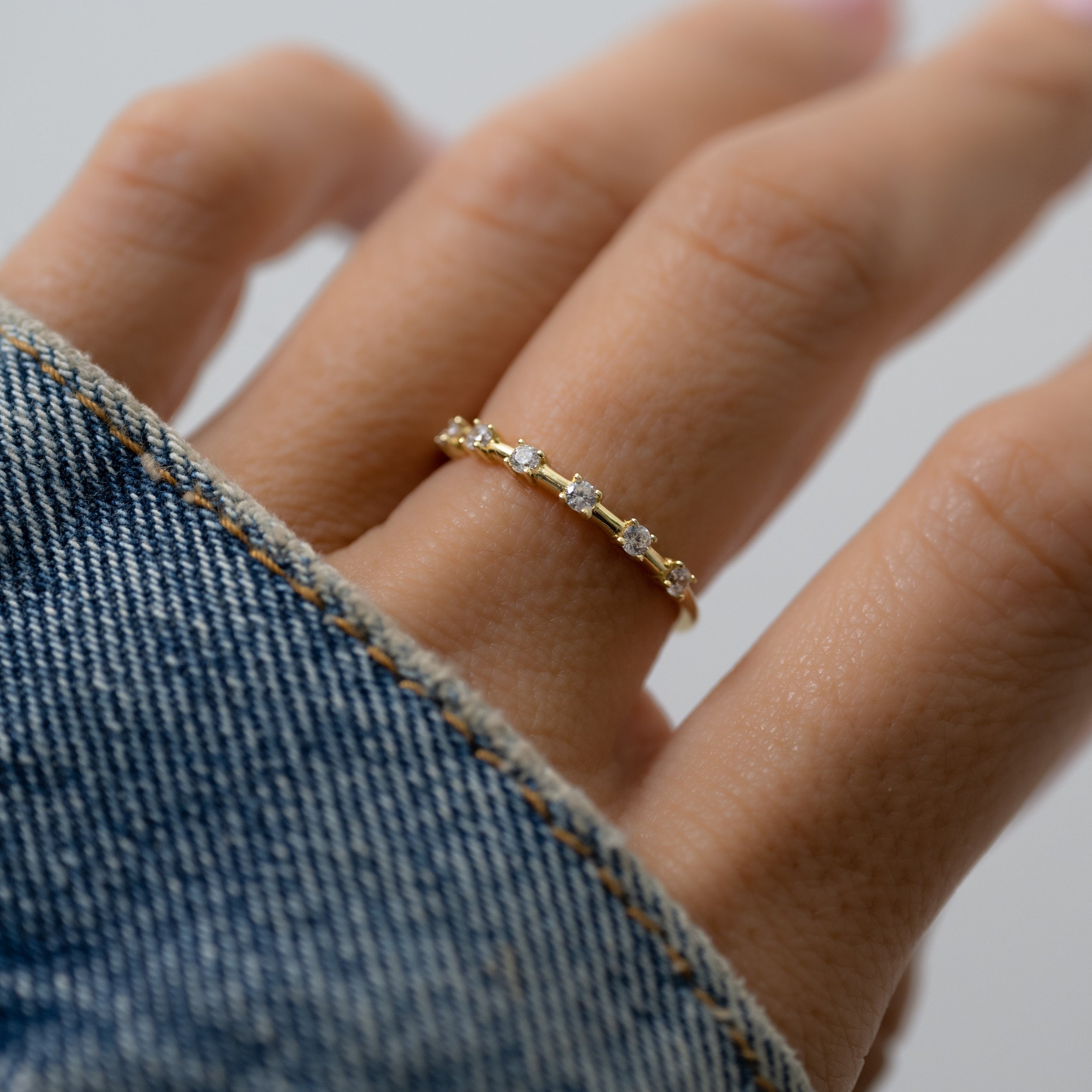 0.20 Carats Moissanite Round Eternity Style Wedding Band