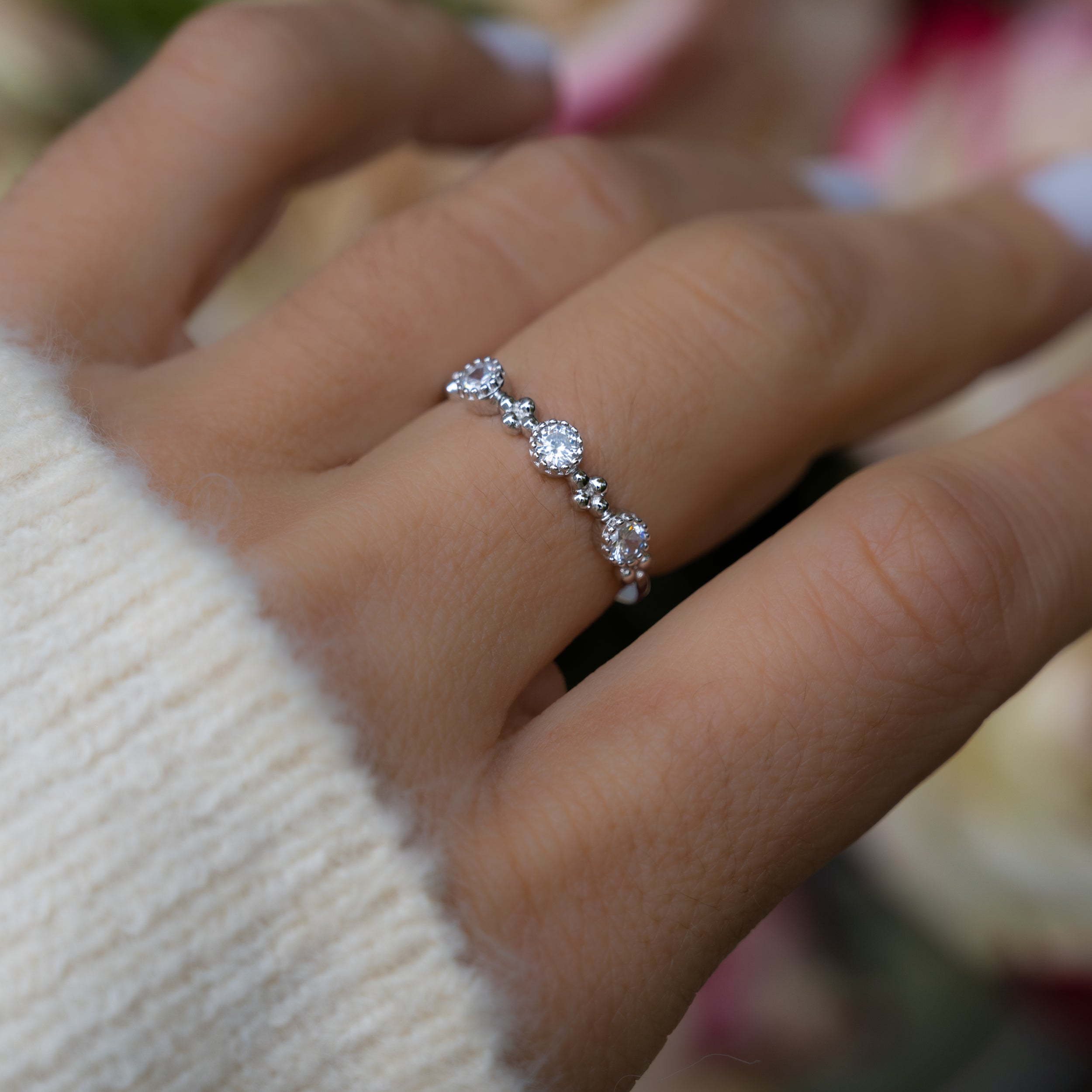 0.35 Carats Moissanite Round Eternity Style Wedding Band
