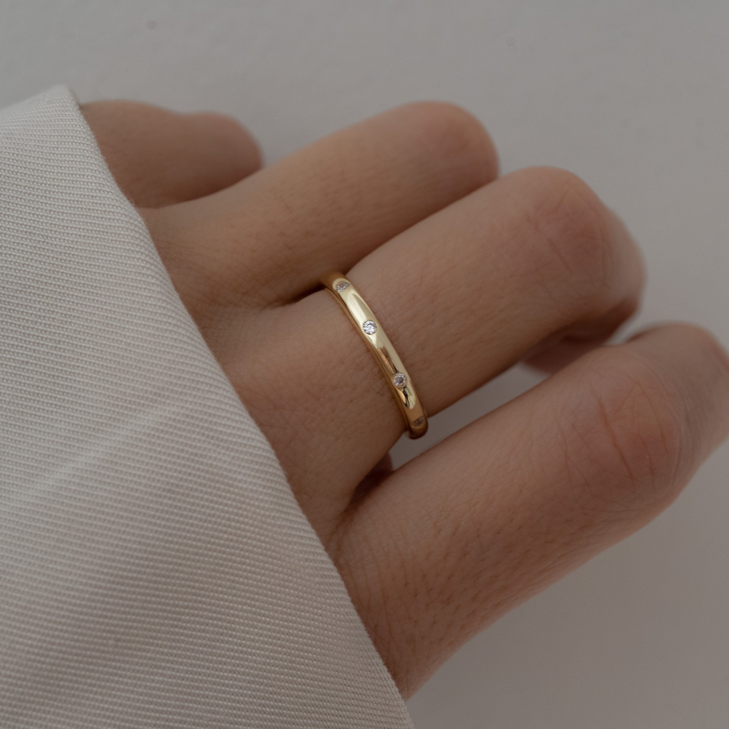 0.10 Carats Moissanite Round Cut Eternity Style Wedding Band